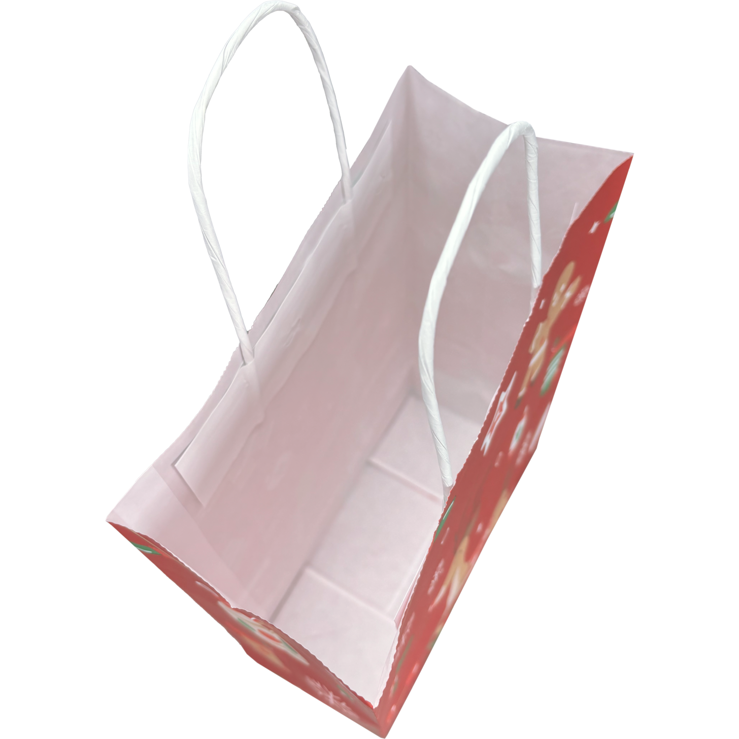 Tas, Hert, Papier, gedraaid papieren koord, 22x 10x31cm, draagtas, rood 3