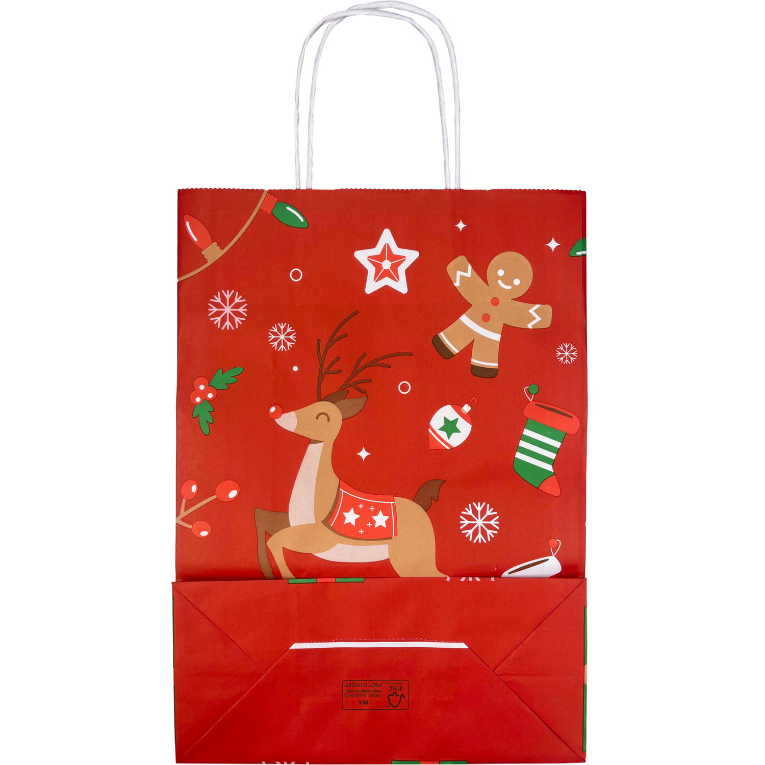 Tas, Hert, Papier, gedraaid papieren koord, 22x 10x31cm, draagtas, rood 4