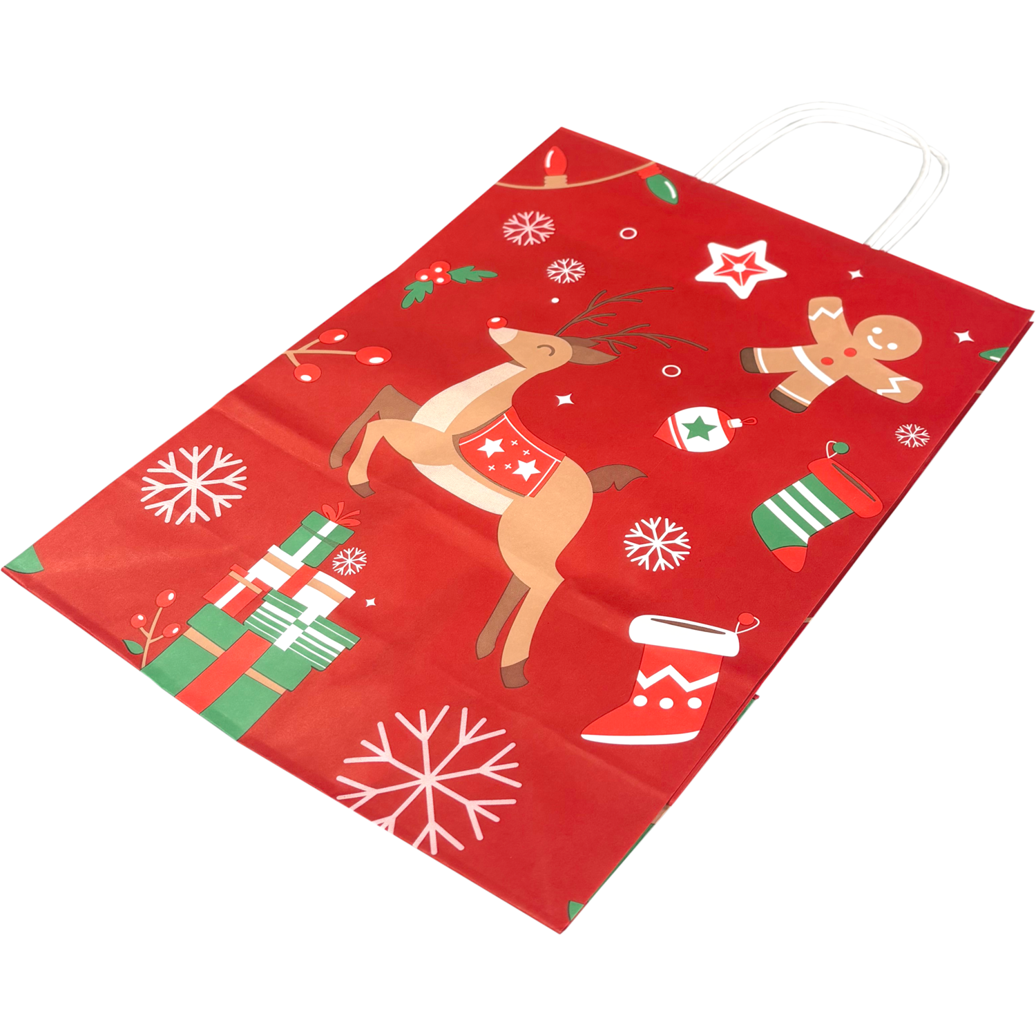 Tas, Hert, Papier, gedraaid papieren koord, 22x 10x31cm, draagtas, rood 5
