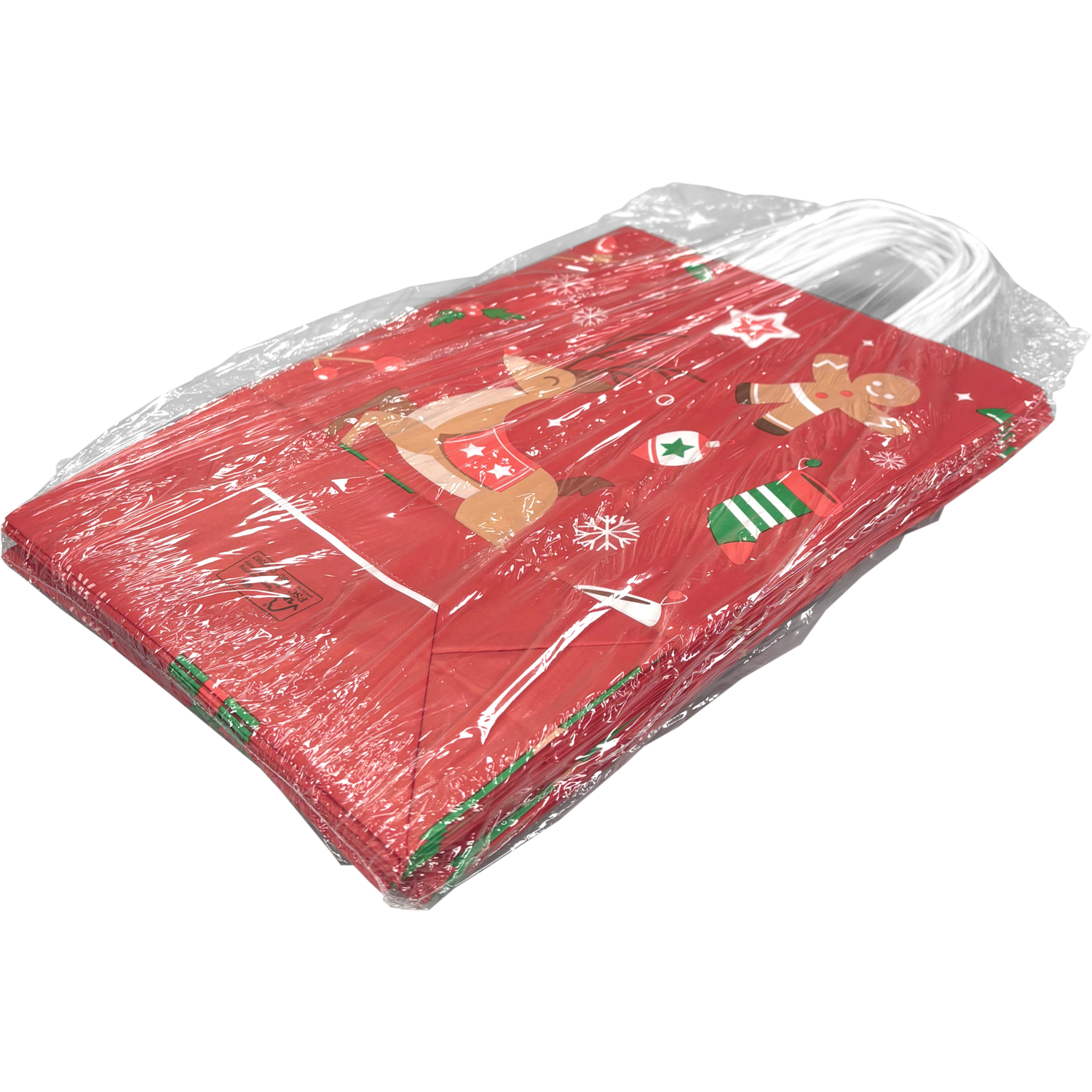Tas, Hert, Papier, gedraaid papieren koord, 22x 10x31cm, draagtas, rood 6