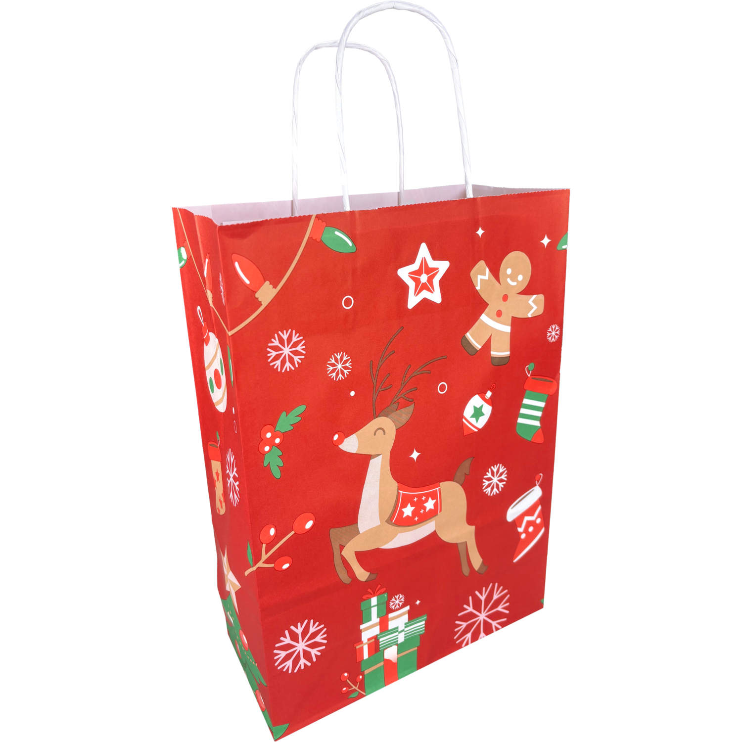 Tas, Hert, Papier, gedraaid papieren koord, 22x 10x31cm, draagtas, rood 1