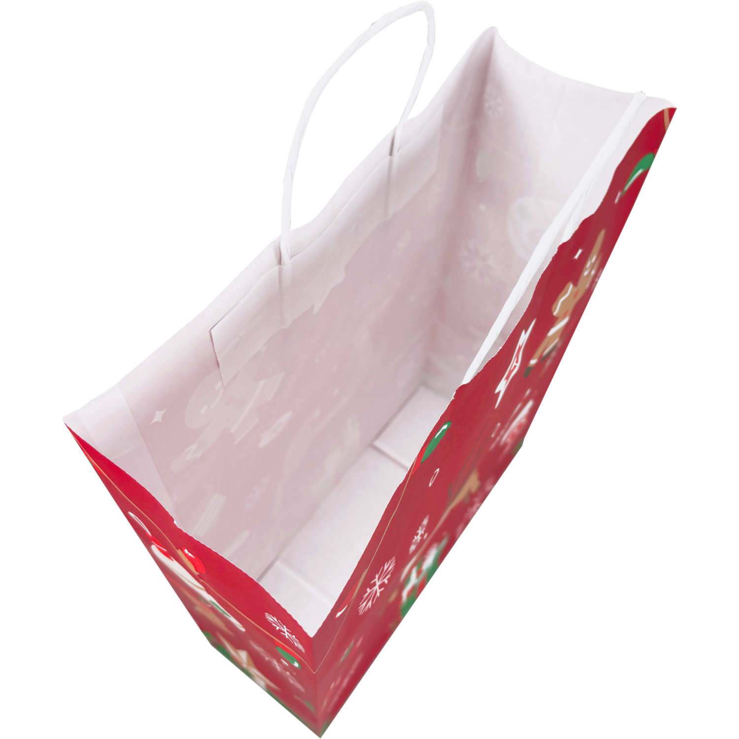 Tas, Hert, Papier, gedraaid papieren koord, 32x 12x41cm, draagtas, rood 3