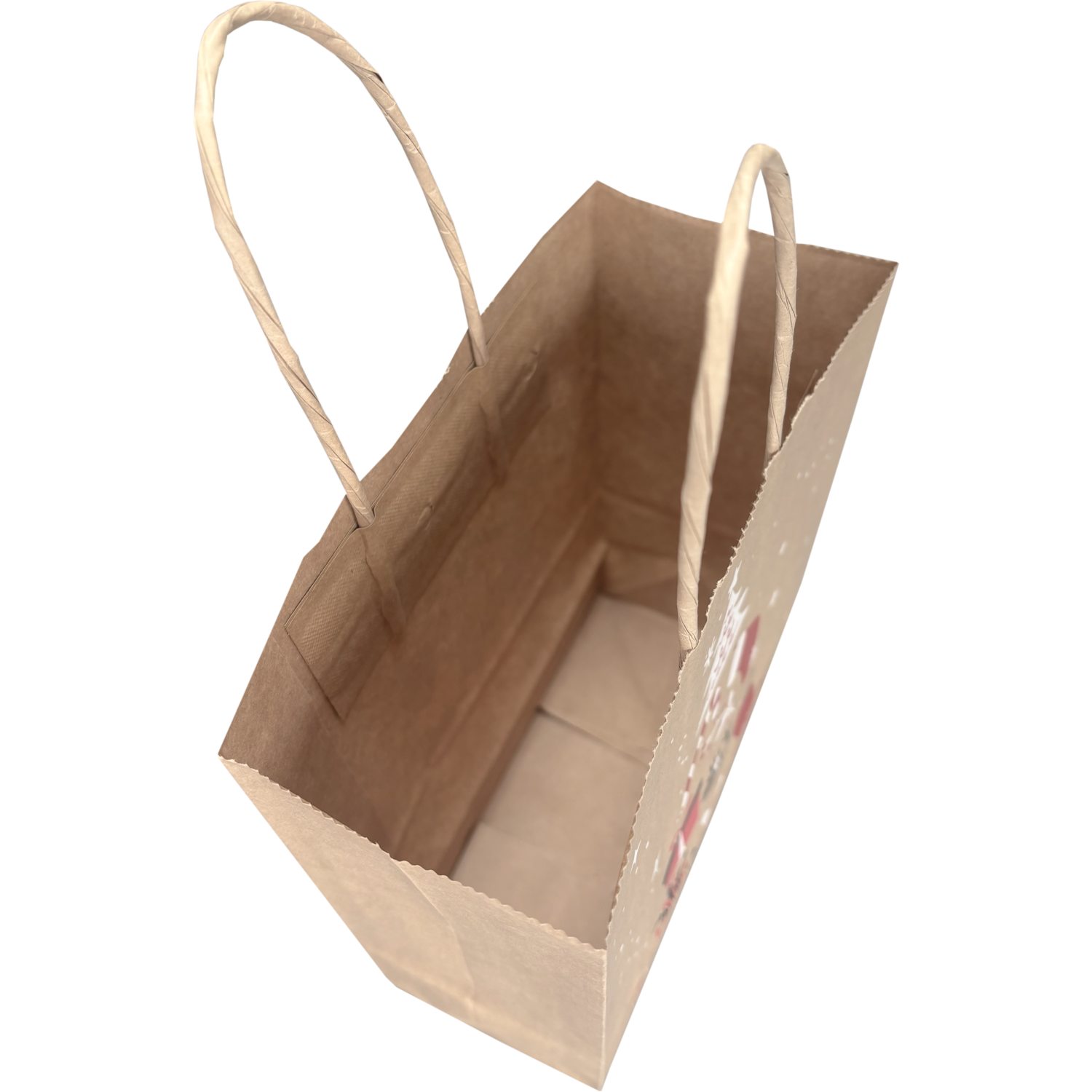 Tas, Boom, Papier, gedraaid papieren koord, 18x 8x22cm, draagtas, bruin/rood/wit/zwart 3