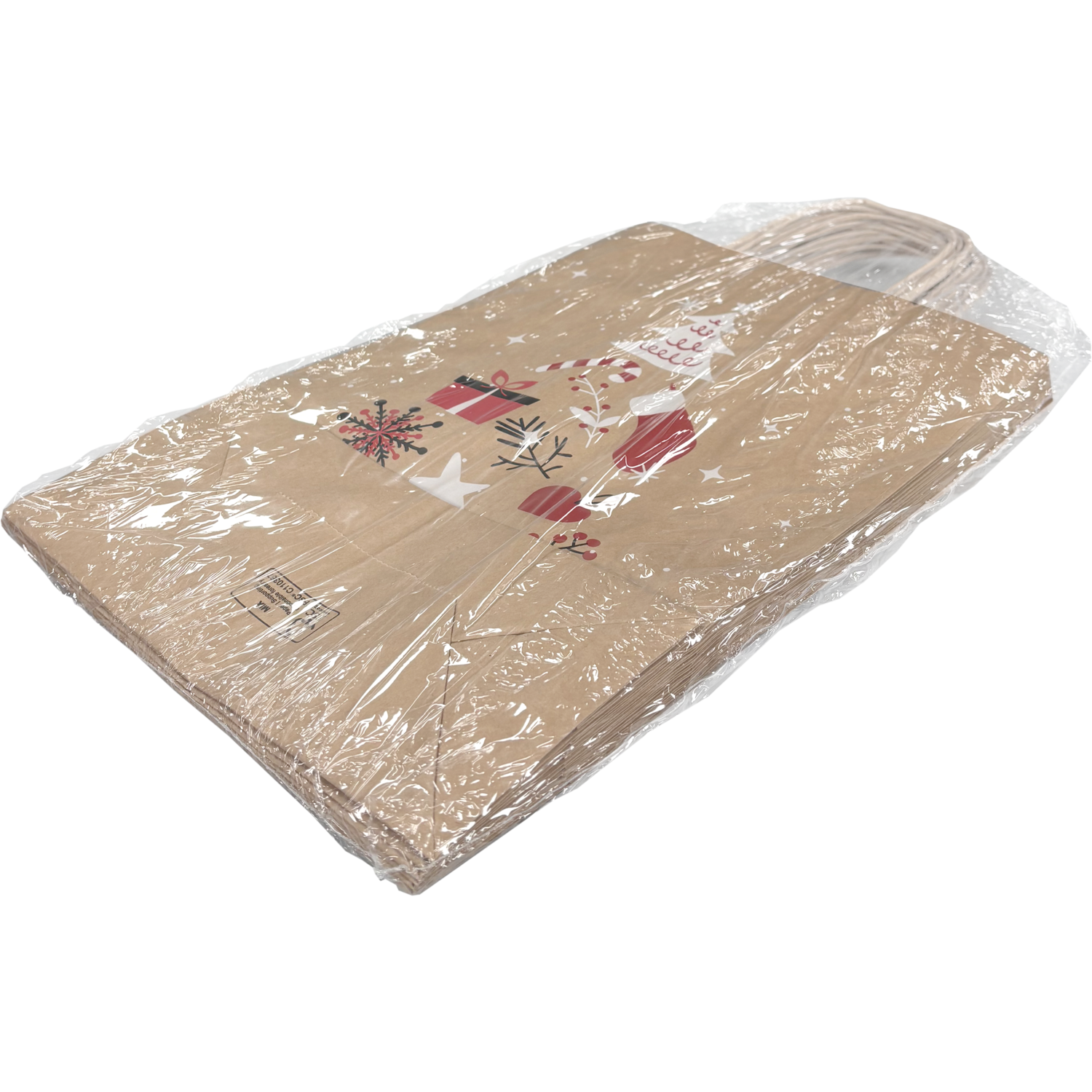 Tas, Boom, Papier, gedraaid papieren koord, 22x 10x31cm, draagtas, bruin/rood/wit/zwart 6