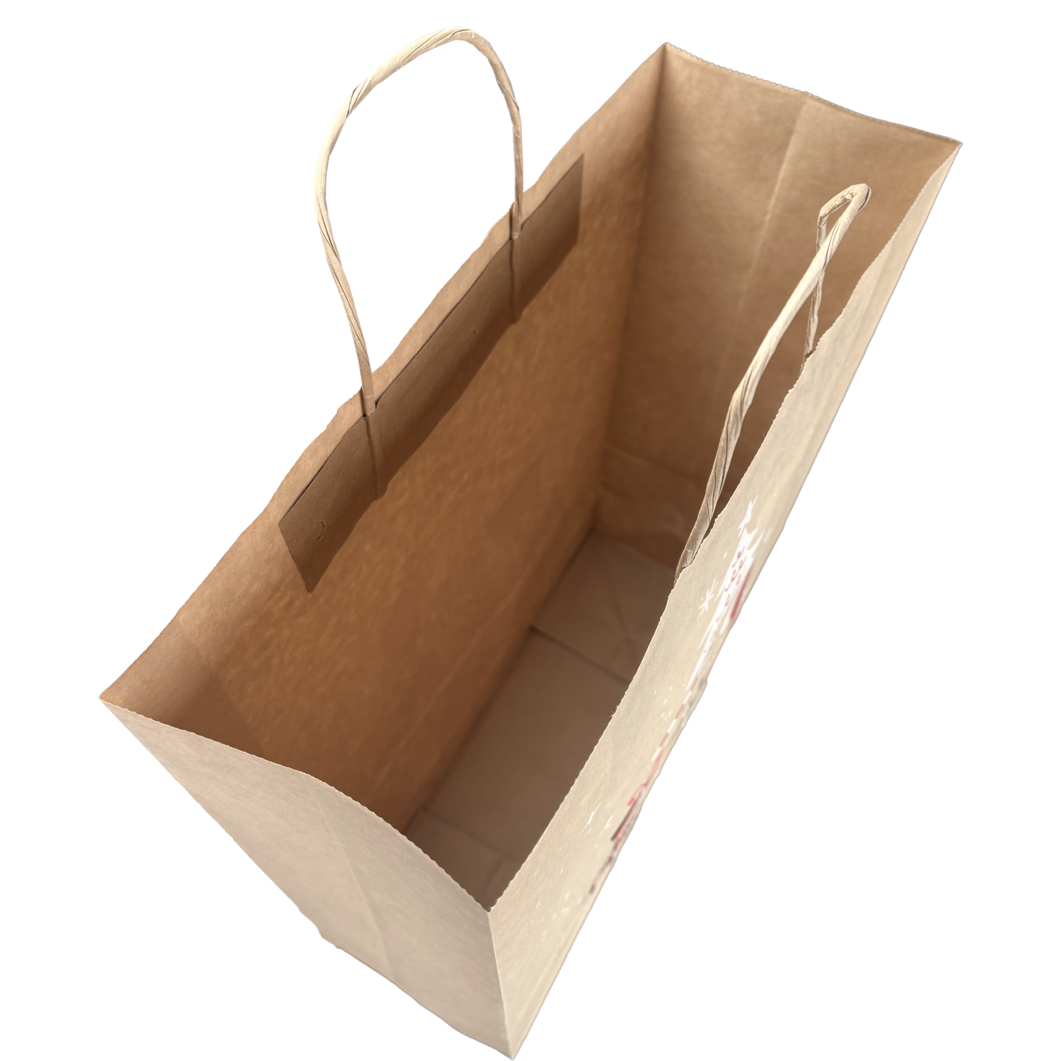 Tas, Boom, Papier, gedraaid papieren koord, 32x 12x41cm, draagtas, bruin/rood/wit/zwart 4