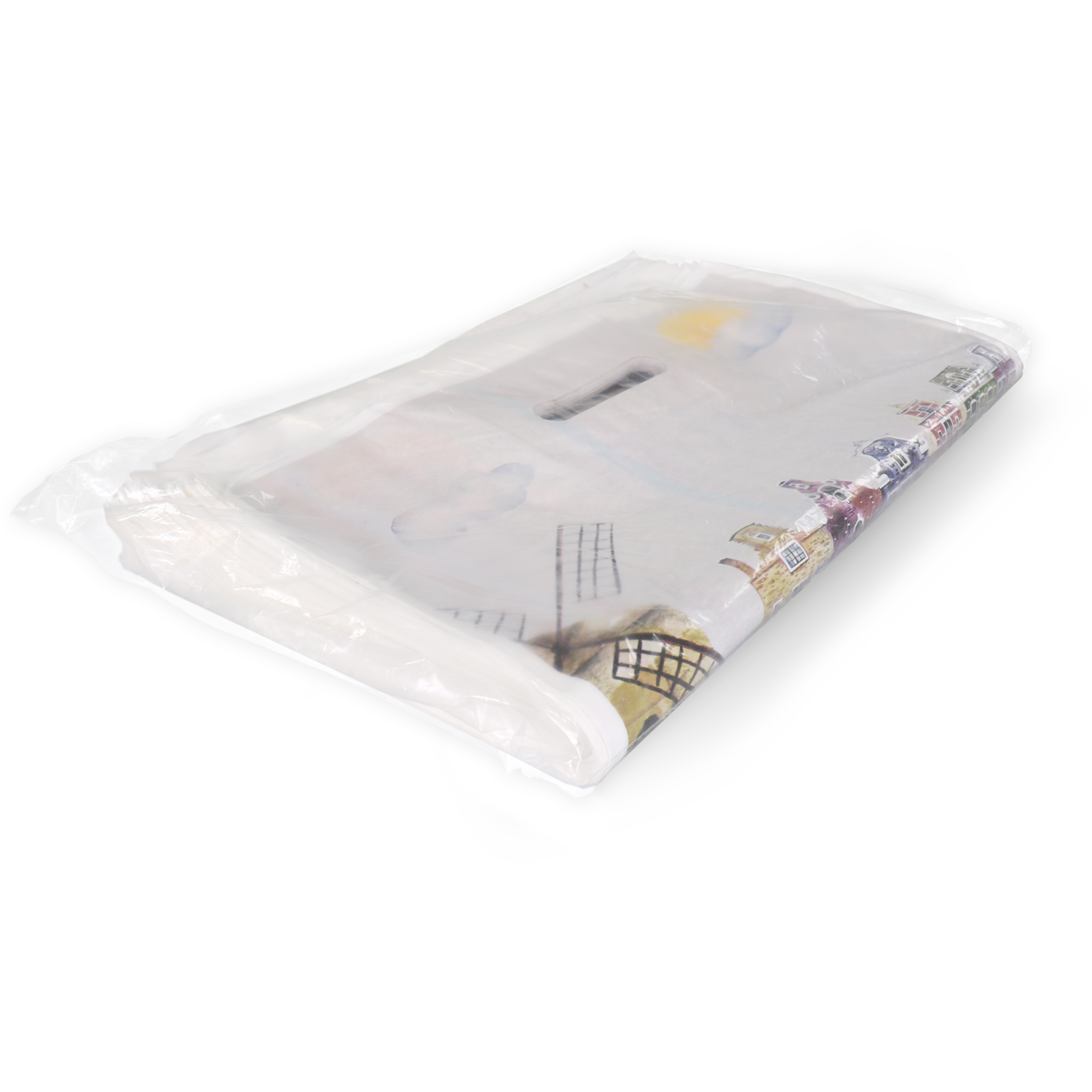 Tas, Tulp, Gerecycled LDPE, dKT, 38x45cm, bodemvouw 8cm, draagtas,  3