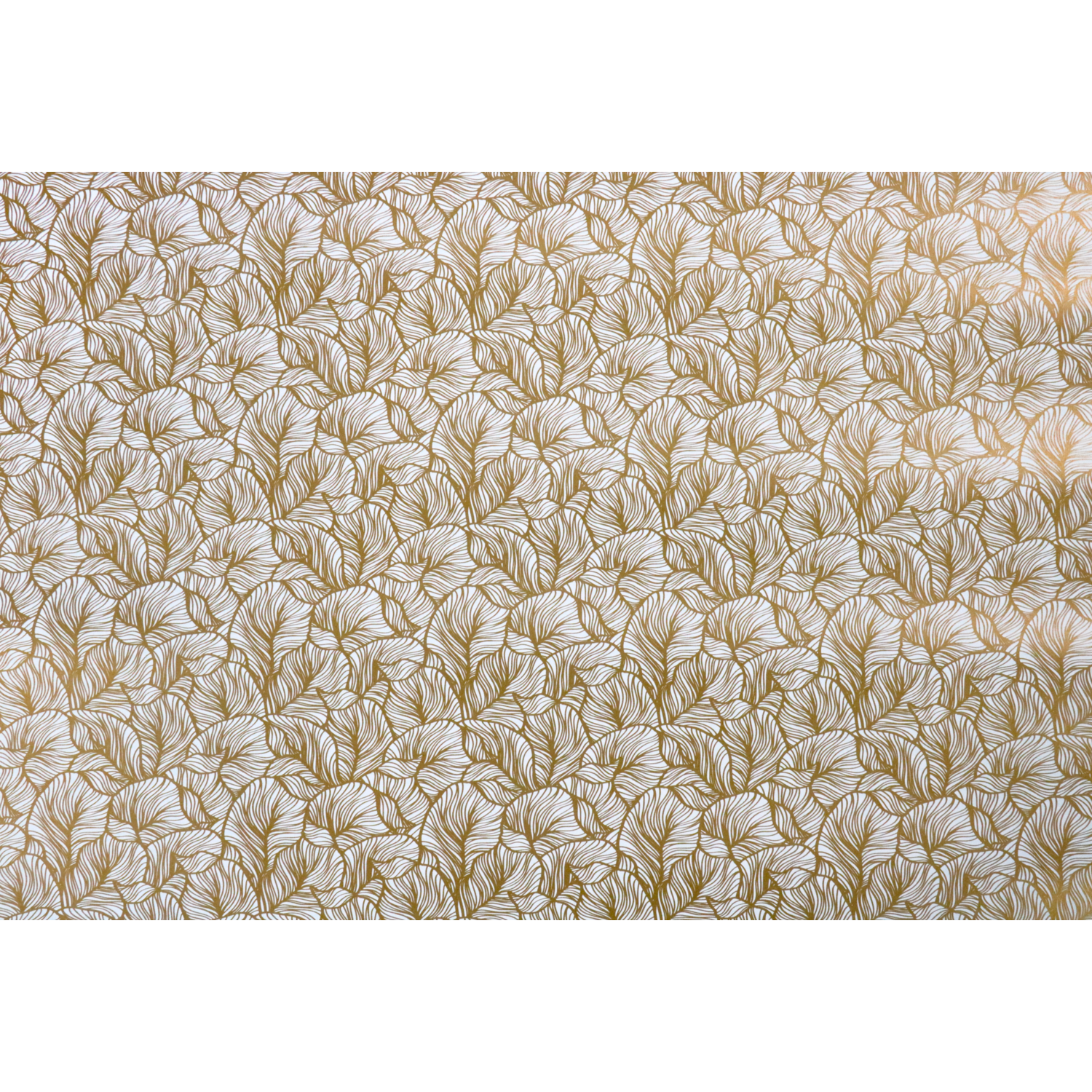 Cadeaupapier, 200m, 80gr/m², Leafs, wit/goud 3