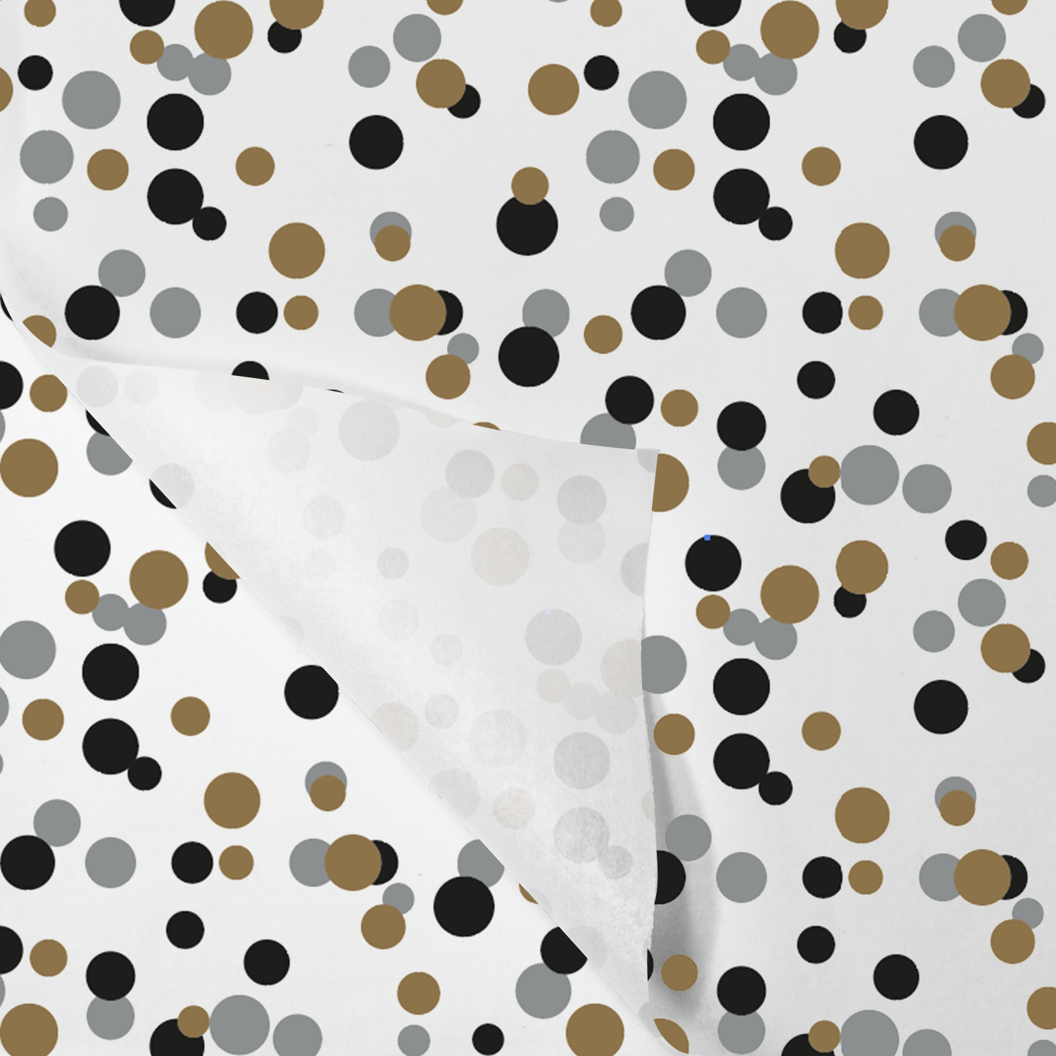 Zijdevloei, 50x70cm, 20gr/m², Confetti, papier, zilver/goud/zwart 1