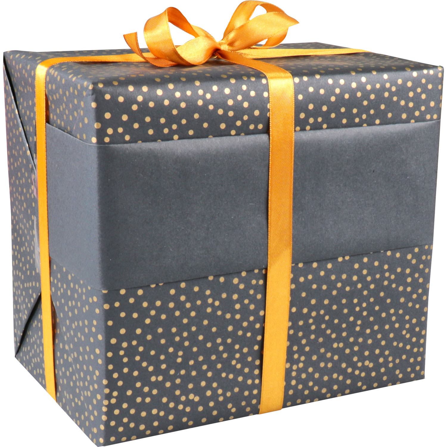 Cadeaupapier, 50cm, 200m, 65gr/m², Dots, zwart/goud 1