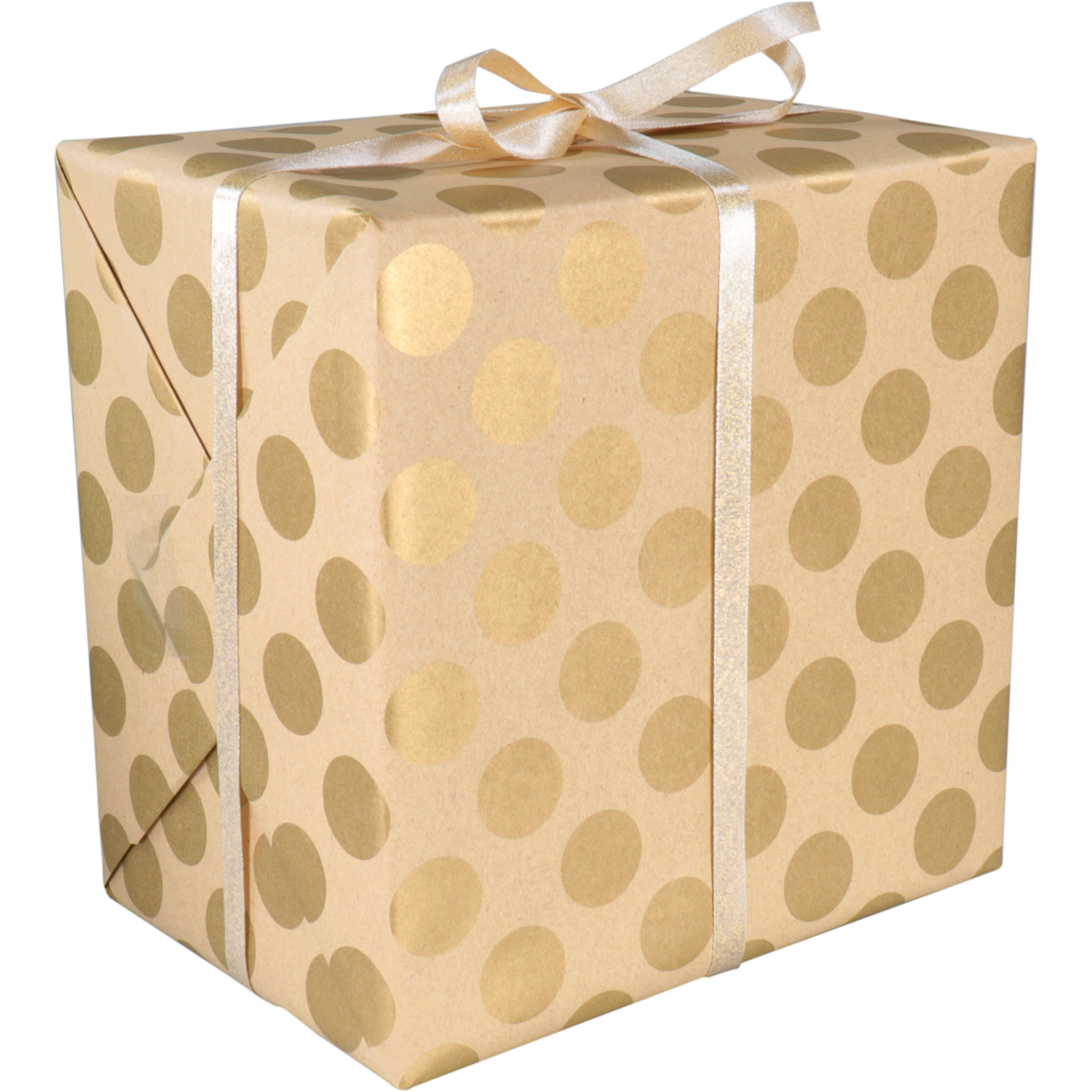 Cadeaupapier, 50cm, 200m, 65gr/m², Dots, goud 1