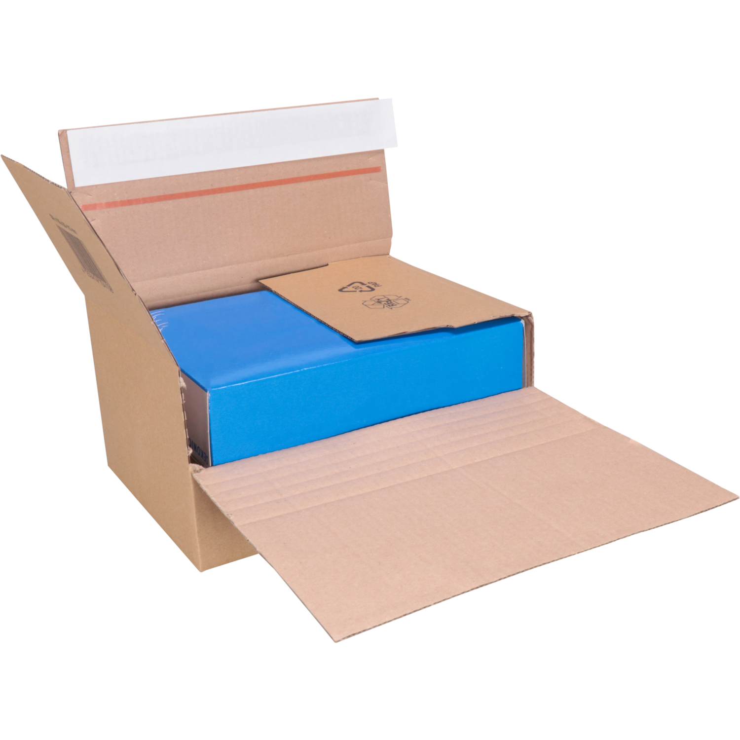 SendProof® Postpakketdoos, A5, golfkarton, 229x164x115mm, hoogte verstelbaar, zelfklevende strip, bruin 4