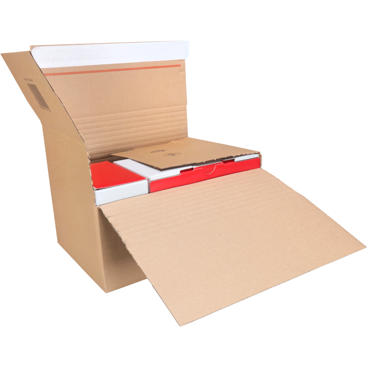 SendProof® Postpakketdoos, A4, golfkarton, 304x216x220mm, hoogte verstelbaar, zelfklevende strip, bruin 3