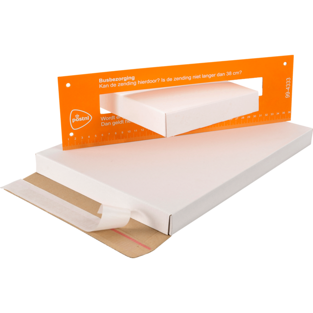 SendProof® Brievenbusdoos, A4, golfkarton, 350x250x28mm, wit 1