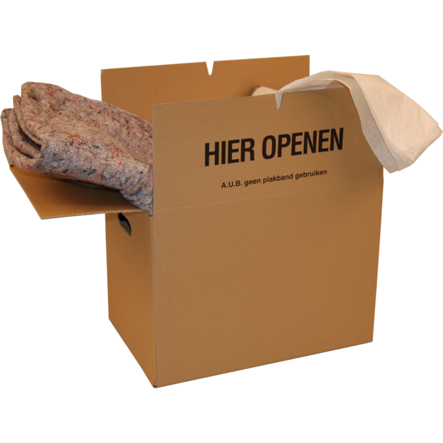  Verhuisdoos, golfkarton, 485x320x355mm, dubbele bodem, dubbele golf, bruin 1