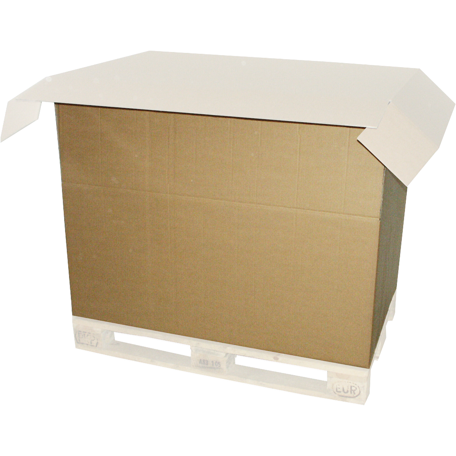  Palletdoos, excl. deksel, golfkarton, 1180x780x790mm, 1 zijde kleppen, bruin 1