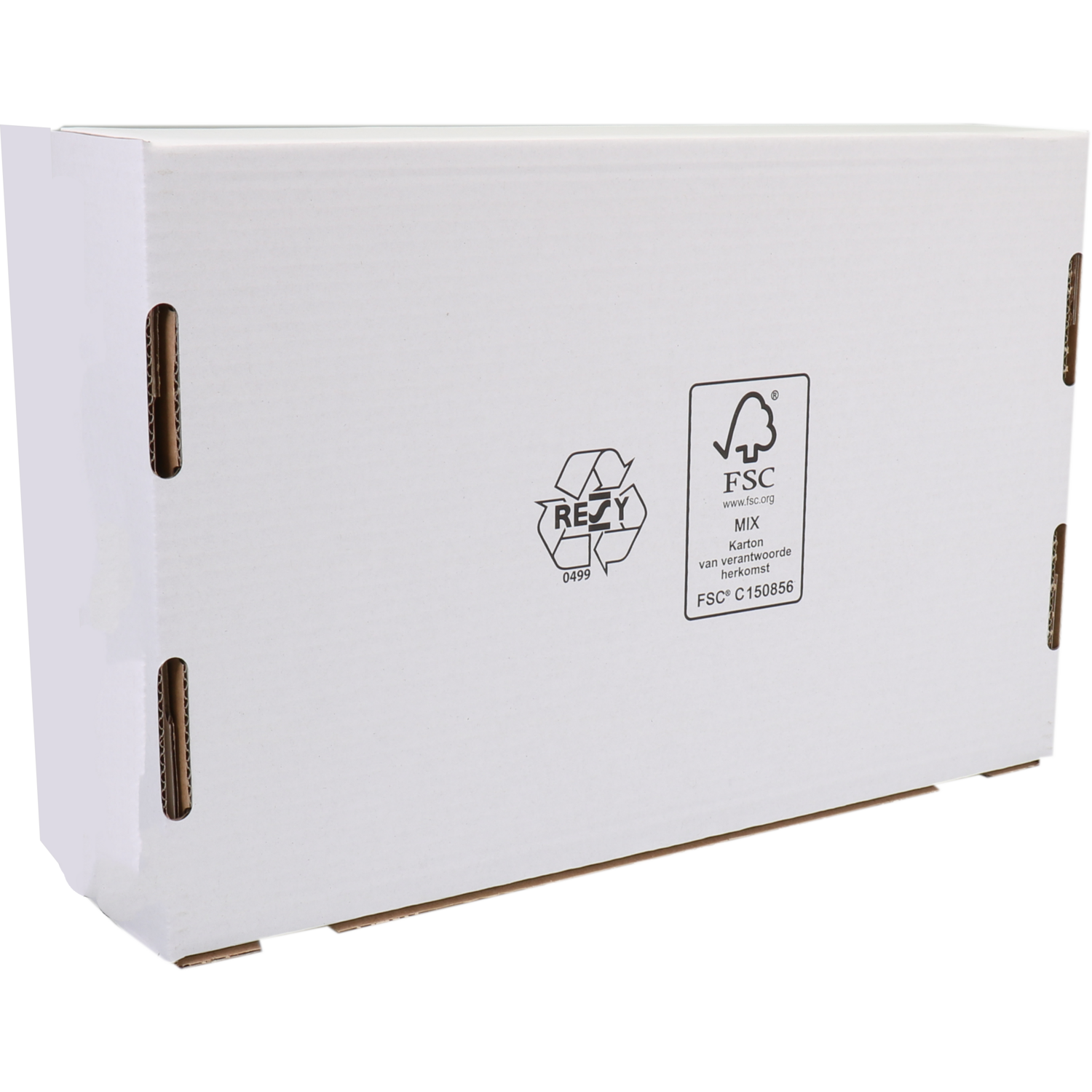 SendProof® Postpakketdoos, golfkarton, 385x225x130mm, gestanst, wit 2