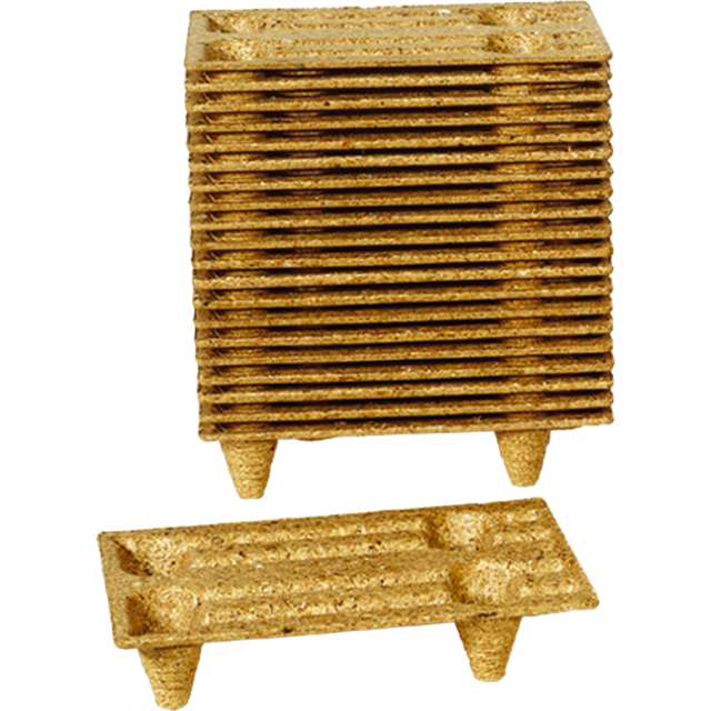 Houtvezelpallet, hout, 60x40x12cm, bruin 1
