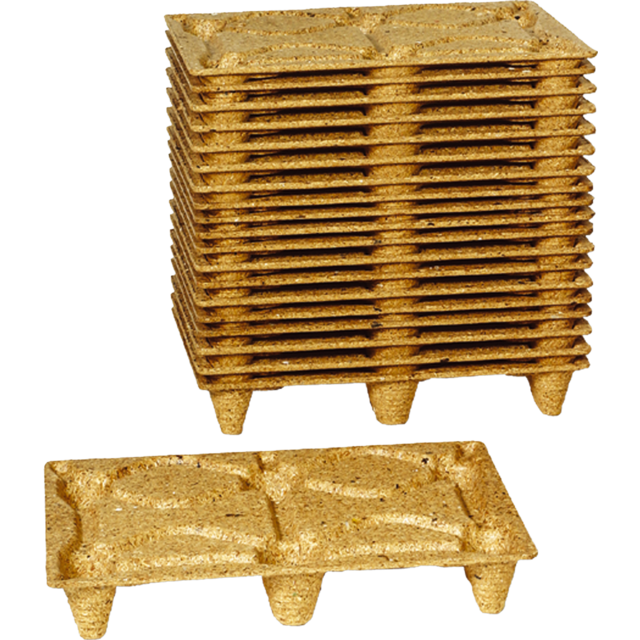 Houtvezelpallet, hout, 80x60x12cm, bruin 1
