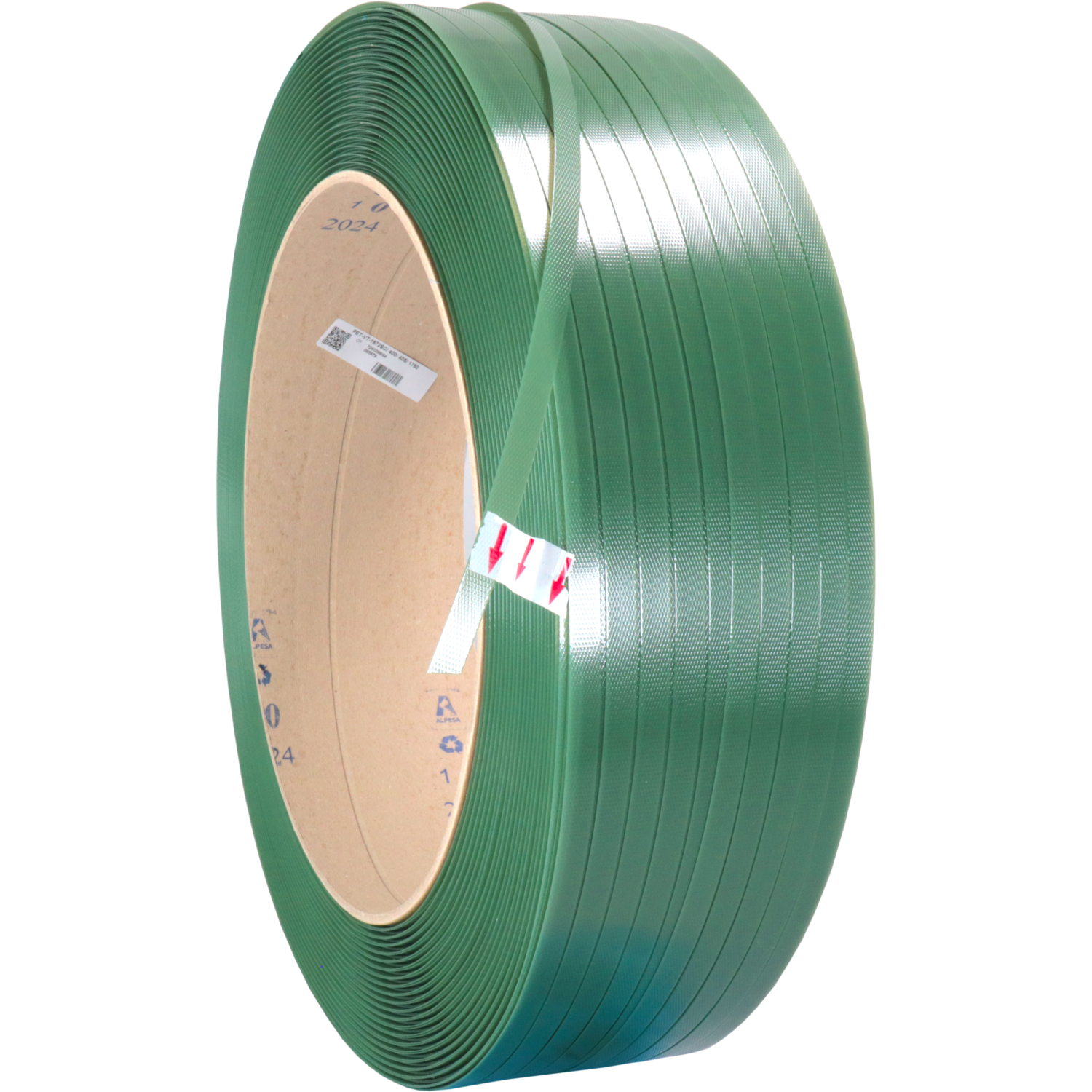 Omsnoeringsband, PET, 16mm, kern 406mm, 1750m, groen 2