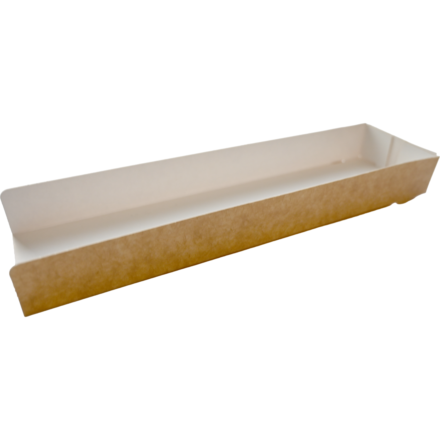 Schuifkarton, baguette, 27x7x3cm, karton, bruin/wit 1