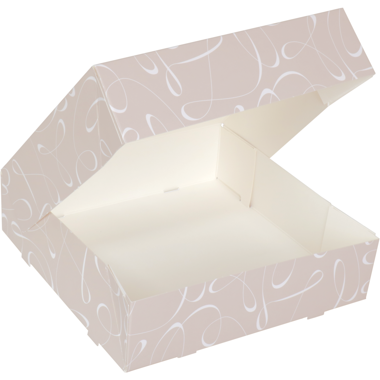  Gebaksdoos, Swirl, karton + PET, 19x19x5cm, met venster,  2