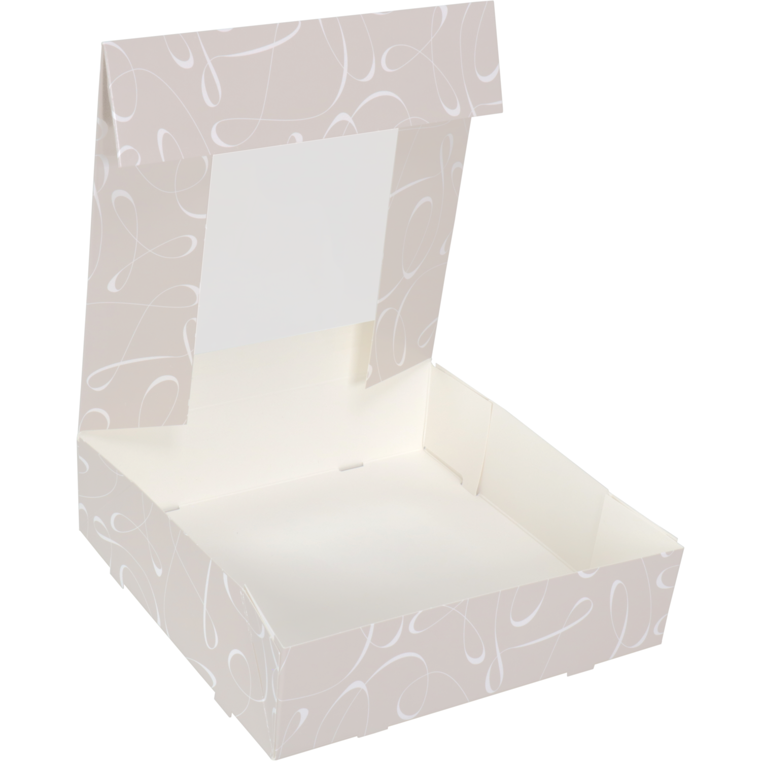  Gebaksdoos, Swirl, karton + PET, 19x19x5cm, met venster,  3
