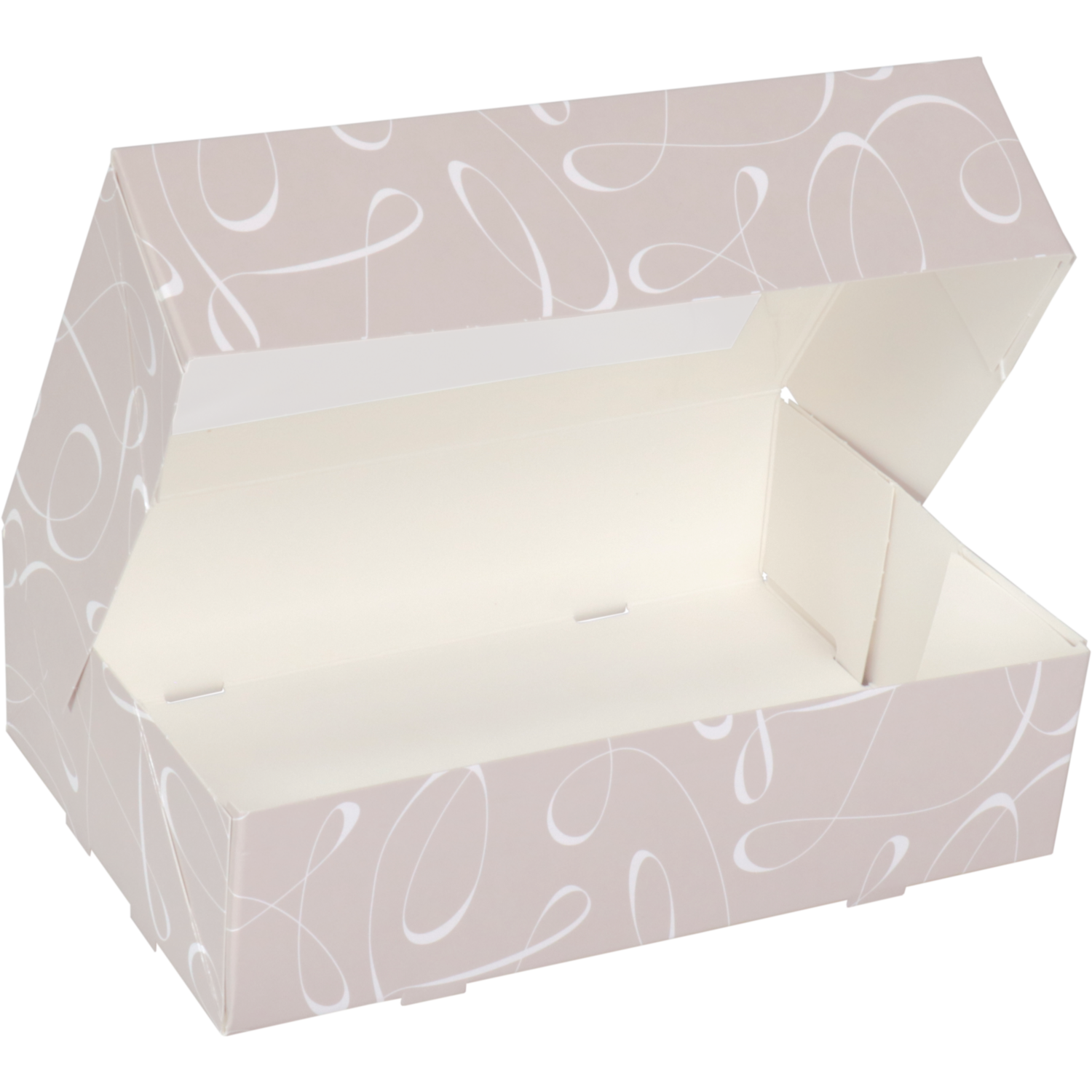  Gebaksdoos, Swirl, karton + PET, 19x12.5x5cm, met venster,  2