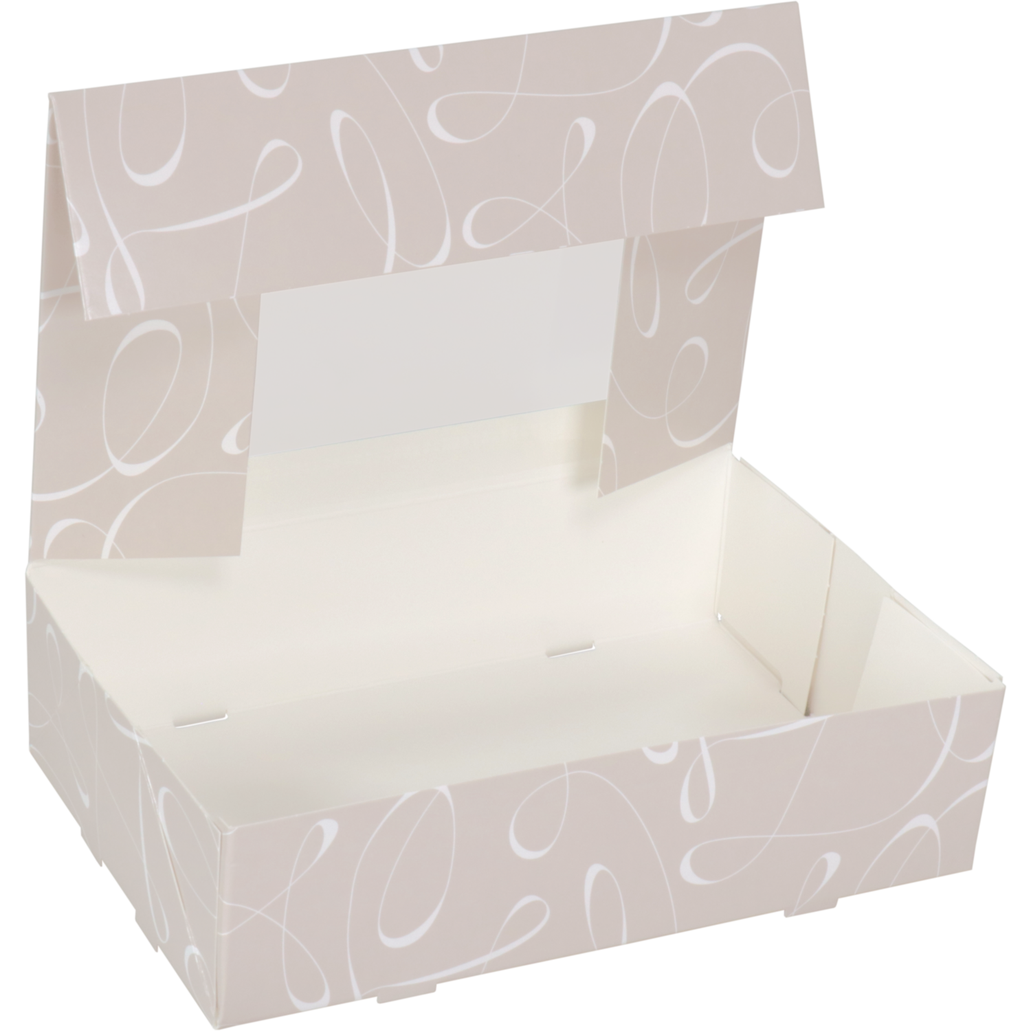  Gebaksdoos, Swirl, karton + PET, 19x12.5x5cm, met venster,  3