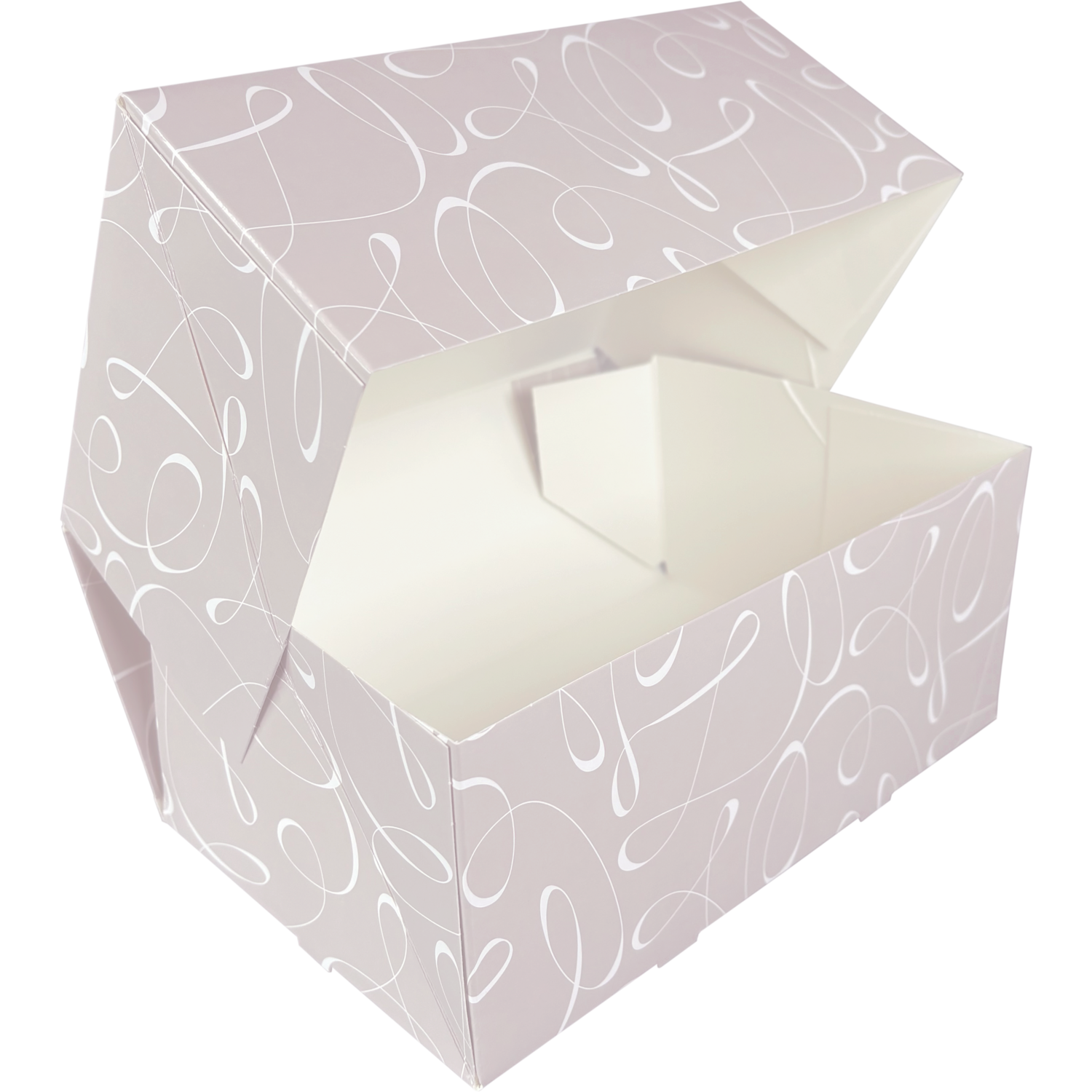  Gebaksdoos, Swirl, karton, 21x14x9cm, zonder venster,  2