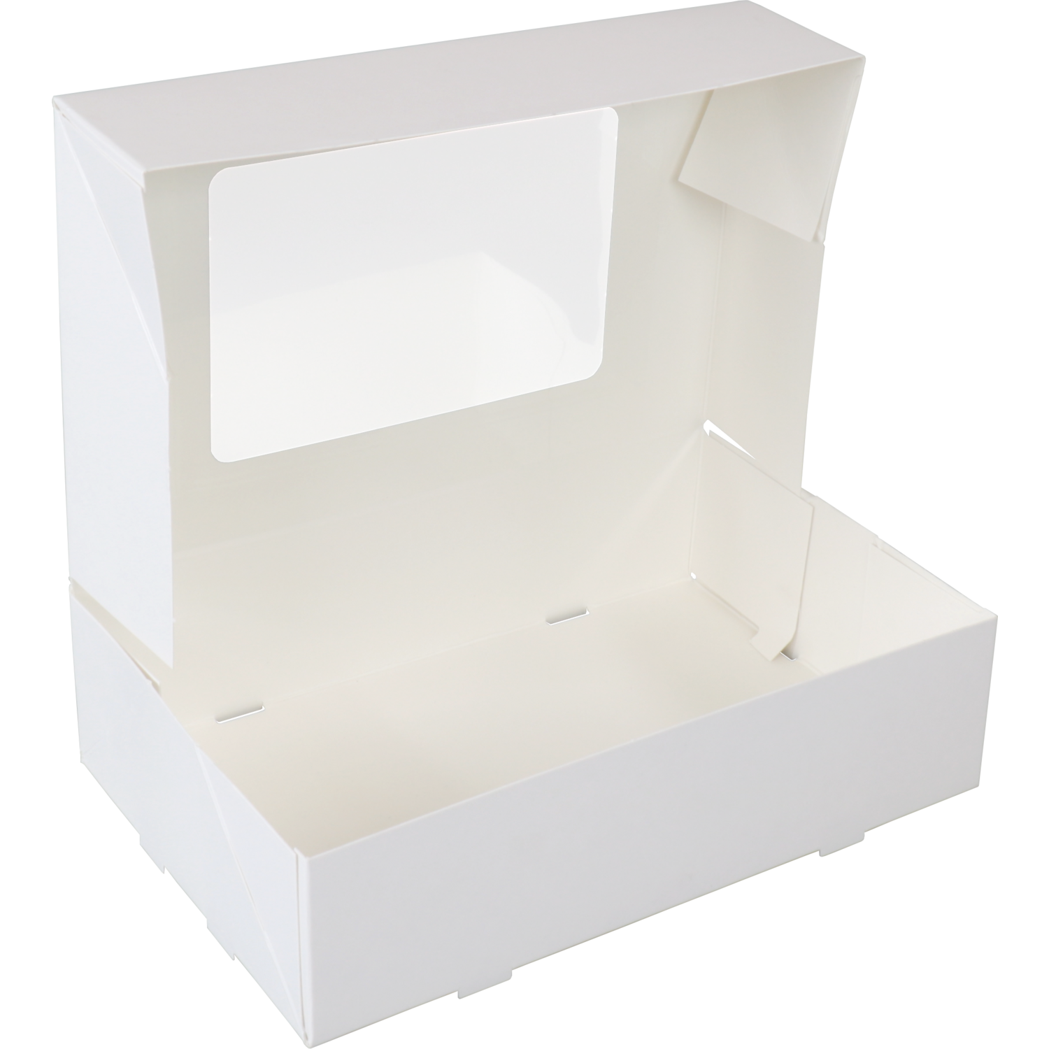  Gebaksdoos, karton + PET, 19x12.5x5cm, met venster, wit 2