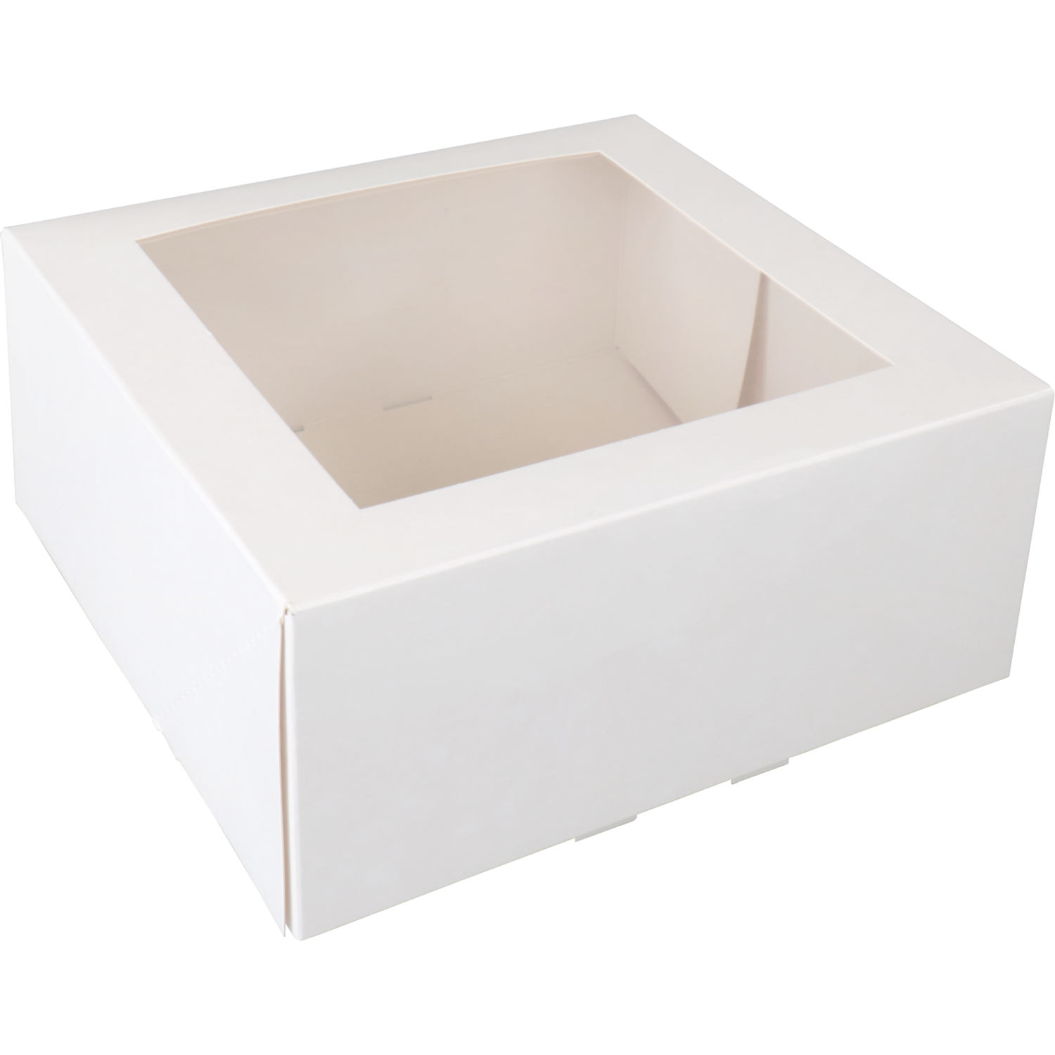  Gebaksdoos, karton + PET, 21x21x9cm, met venster, wit 1