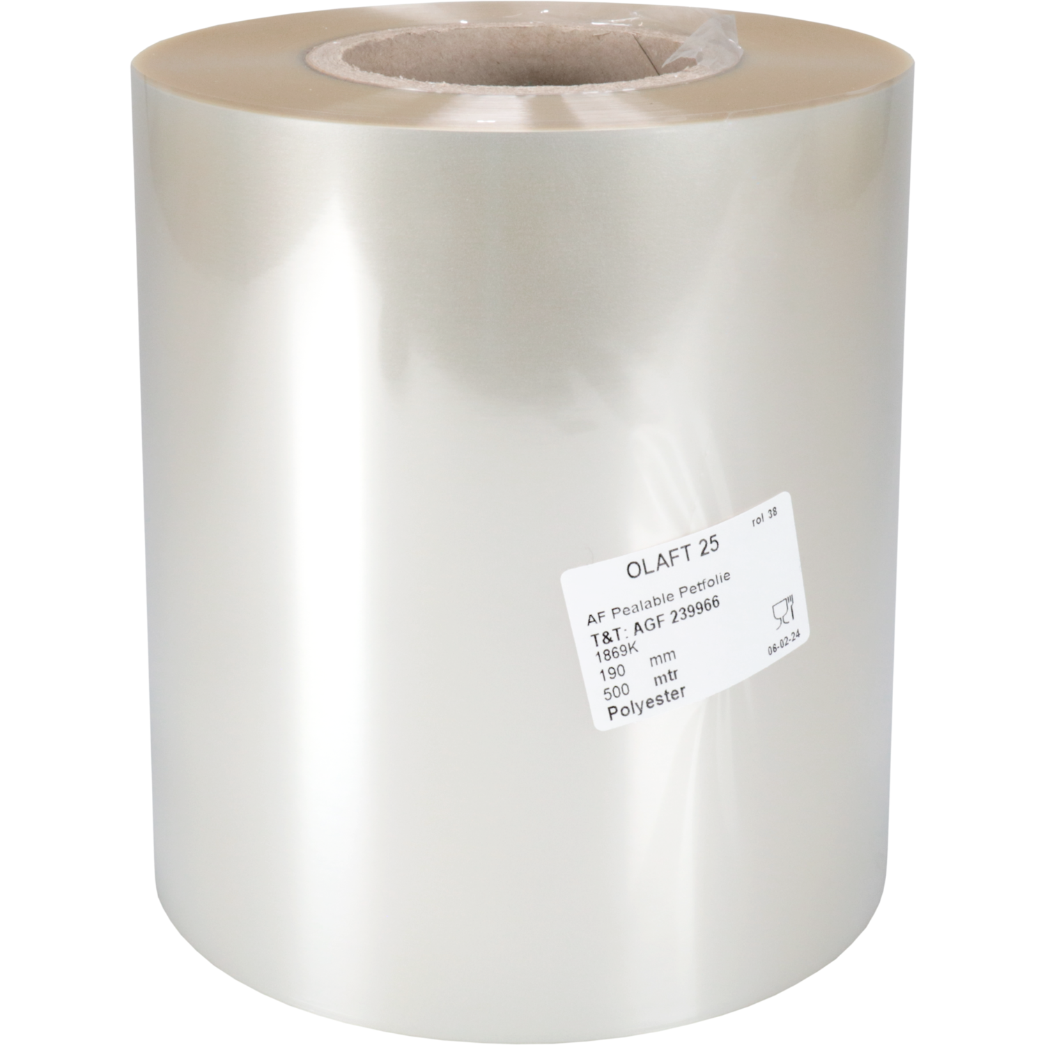 Folie, sluitfolie, op rol, PET, 500m, 190mm, transparant 2