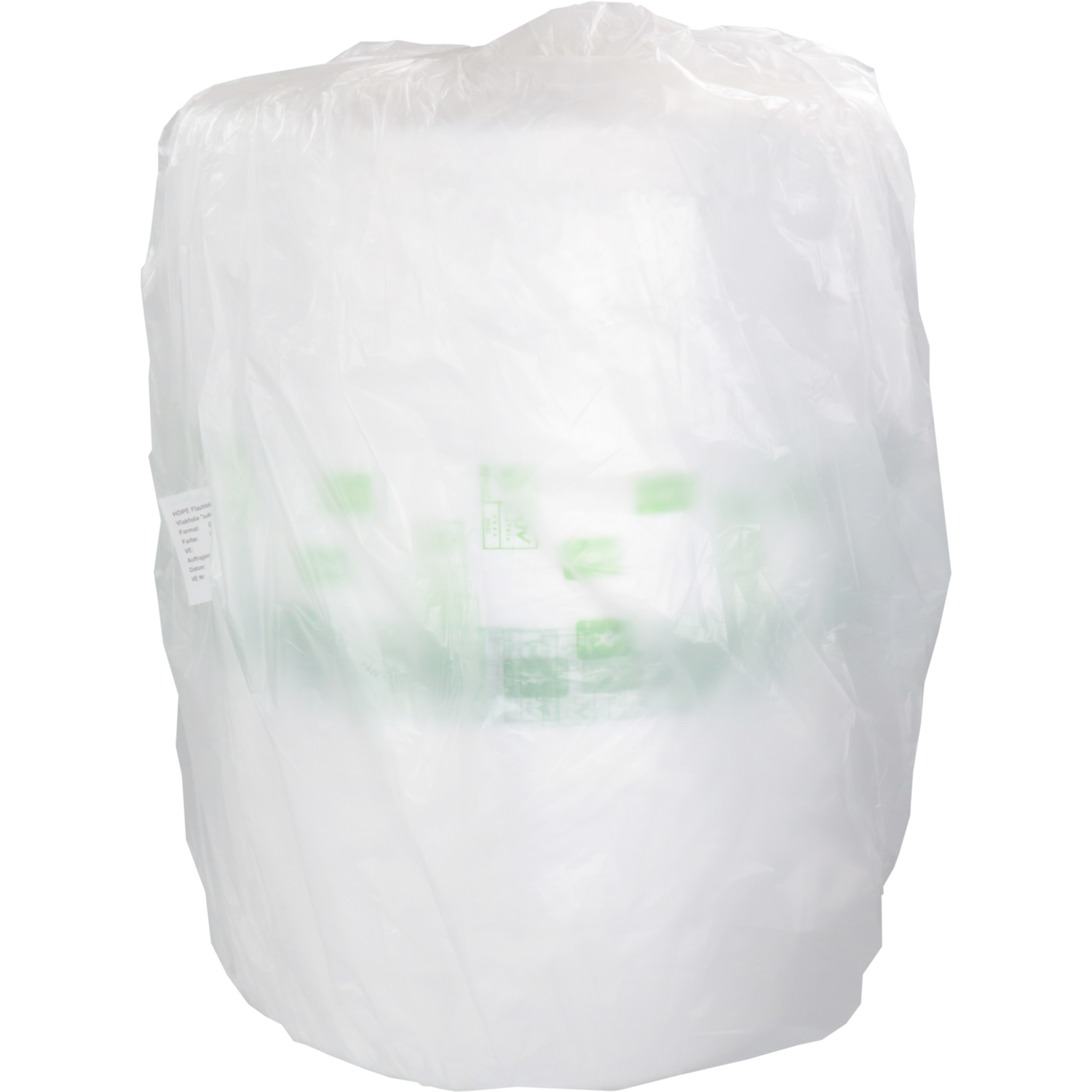 Folie, vlakfolie, op rol, Biobased PE, 7000m, 480mm, 12my, transparant 5