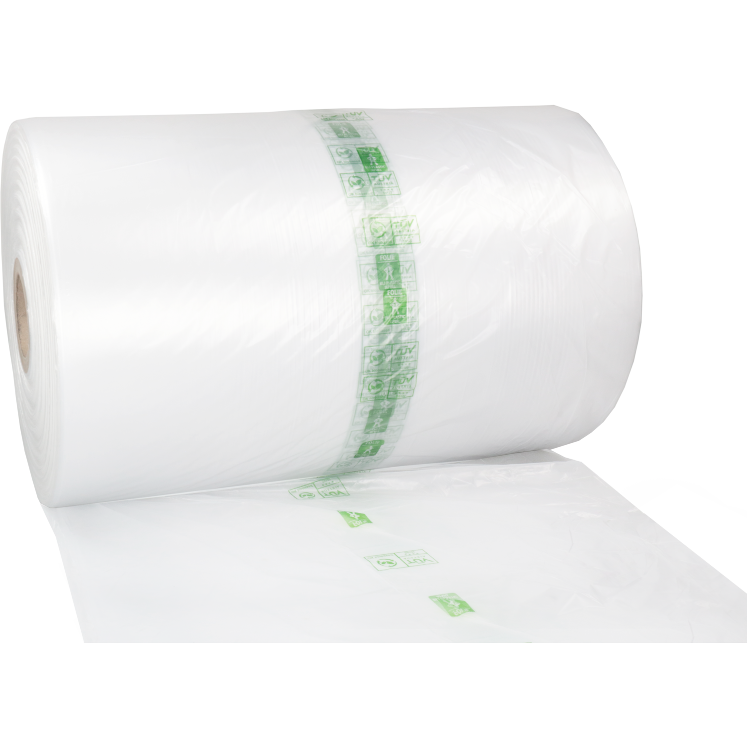 Folie, vlakfolie, Biobased PE, 7000m, 520mm, 12my, transparant 2