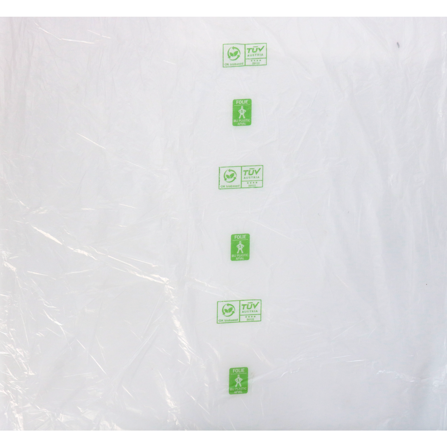 Folie, vlakfolie, Biobased PE, 7000m, 520mm, 12my, transparant 3