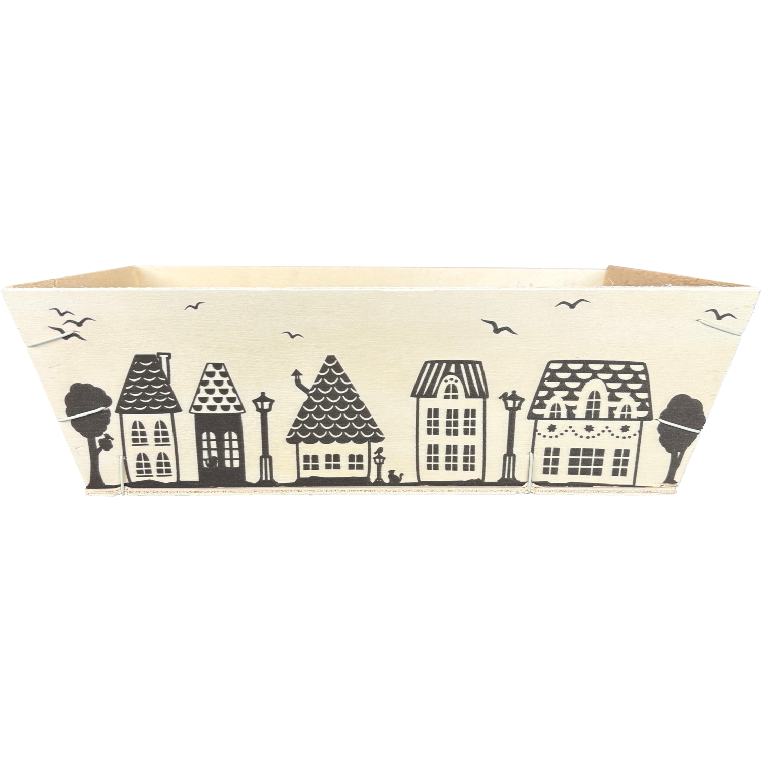 Mand, hout, 29x19x9cm, vierkant, naturel 3