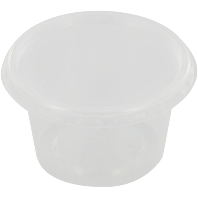 Bak, PP, 50ml, Ø72mm, incl. deksel, kunststof cup, 24mm, transparant 1