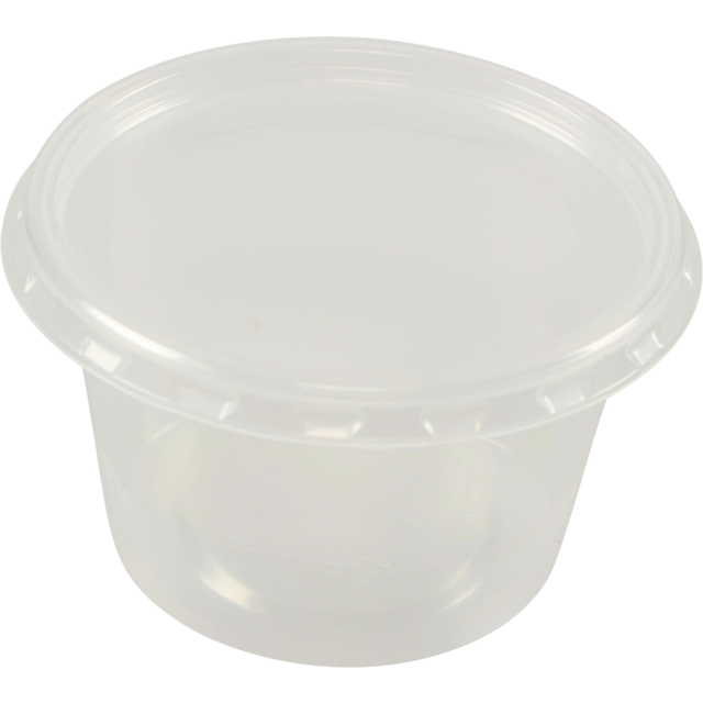 Bak, PP, 100ml, Ø72mm, incl. deksel, kunststof cup, 44mm, transparant 1