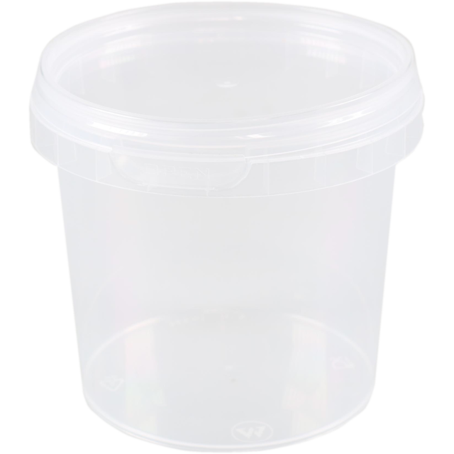 Bak, PP, 365ml, Ø95mm, met deksel en garantiesluiting, kunststof cup, 79mm, transparant 1