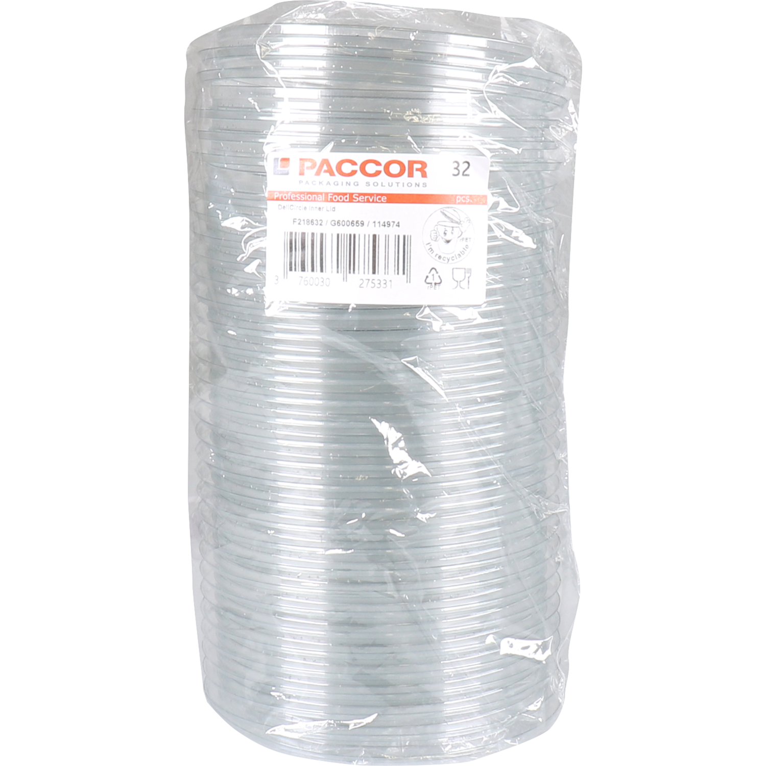 Deli Circle Deksel, Gerecycled PET, Ø117mm, 10.6mm, transparant 2