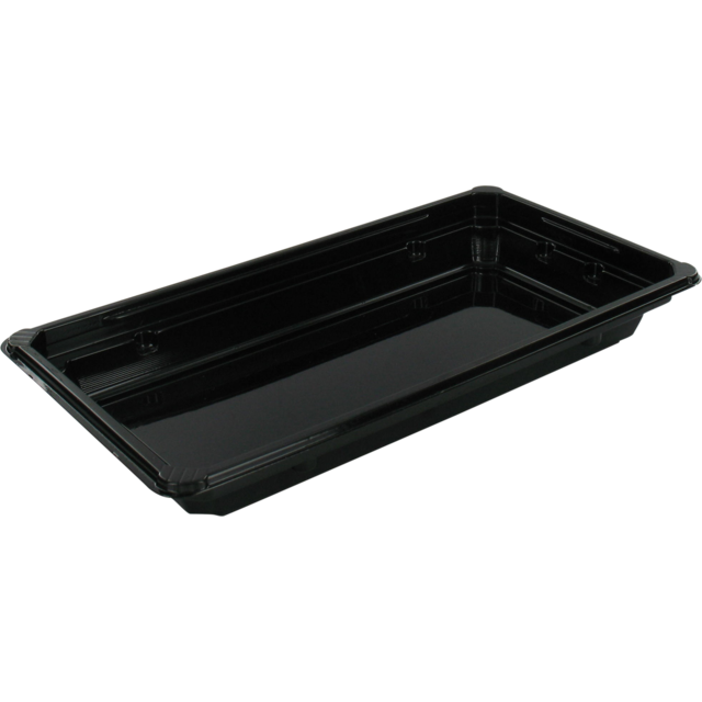 Schaal, sushitray, gerecycled PET, rechthoekig, 171x91x21mm, zwart 1