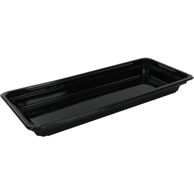 Schaal, sushitray, gerecycled PET, rechthoekig, 212x91x21mm, zwart 1