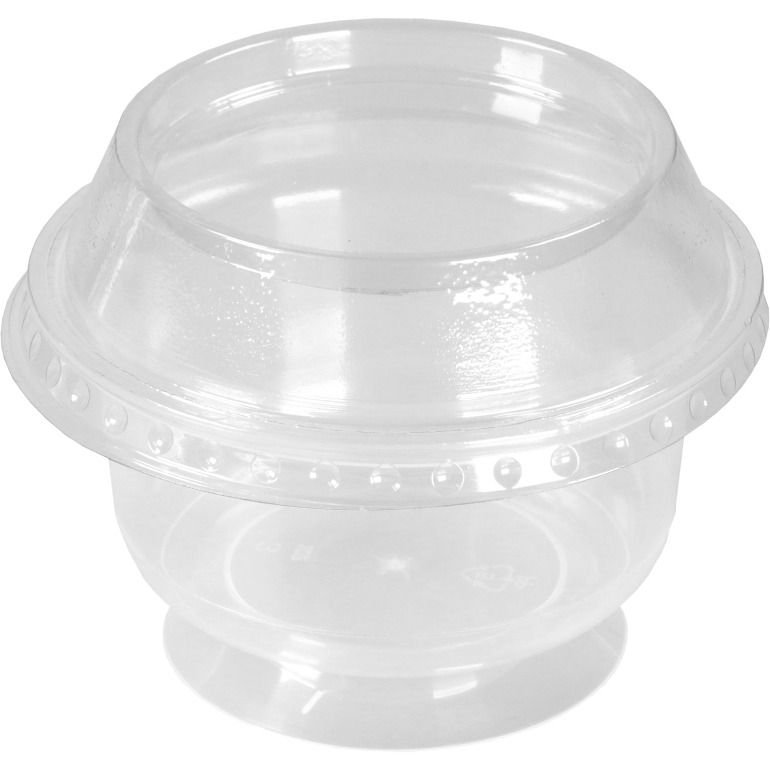Deksel, voor beker en voetkuipje, PP, rond, hoog, Ø95mm, transparant 3