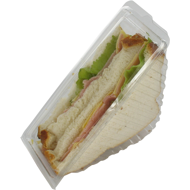 Blister, sandwichbox, Gerecycled PET, 165x64x80mm, transparant 1