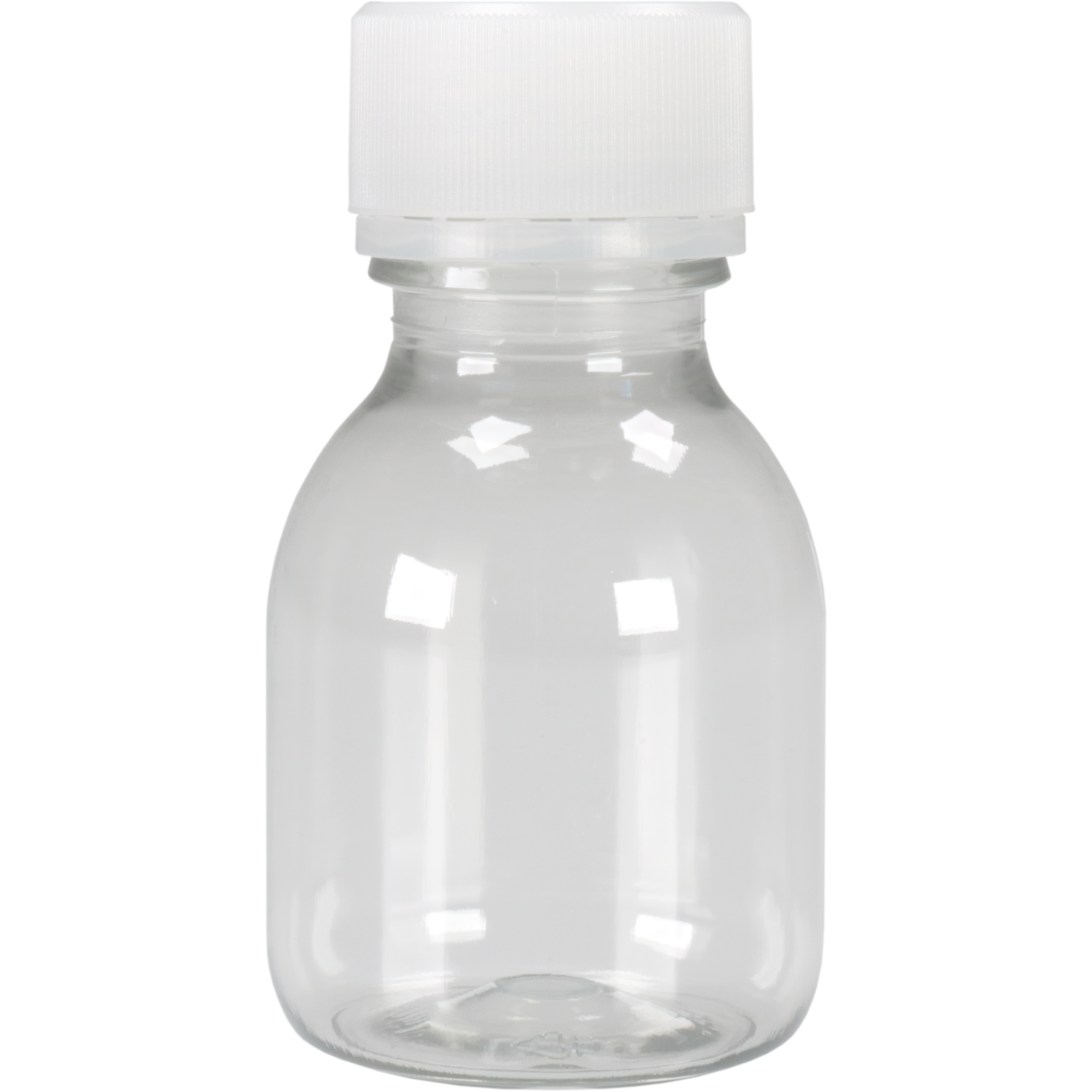 Fles, petfles, Gerecycled PET, met dop, 60ml, transparant 2