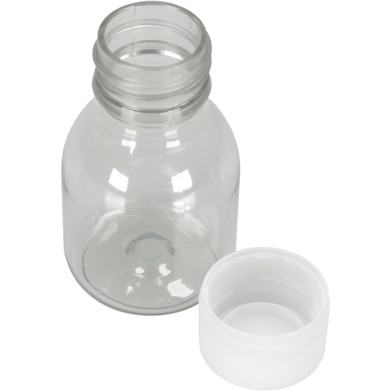 Fles, petfles, Gerecycled PET, met dop, 60ml, transparant 4