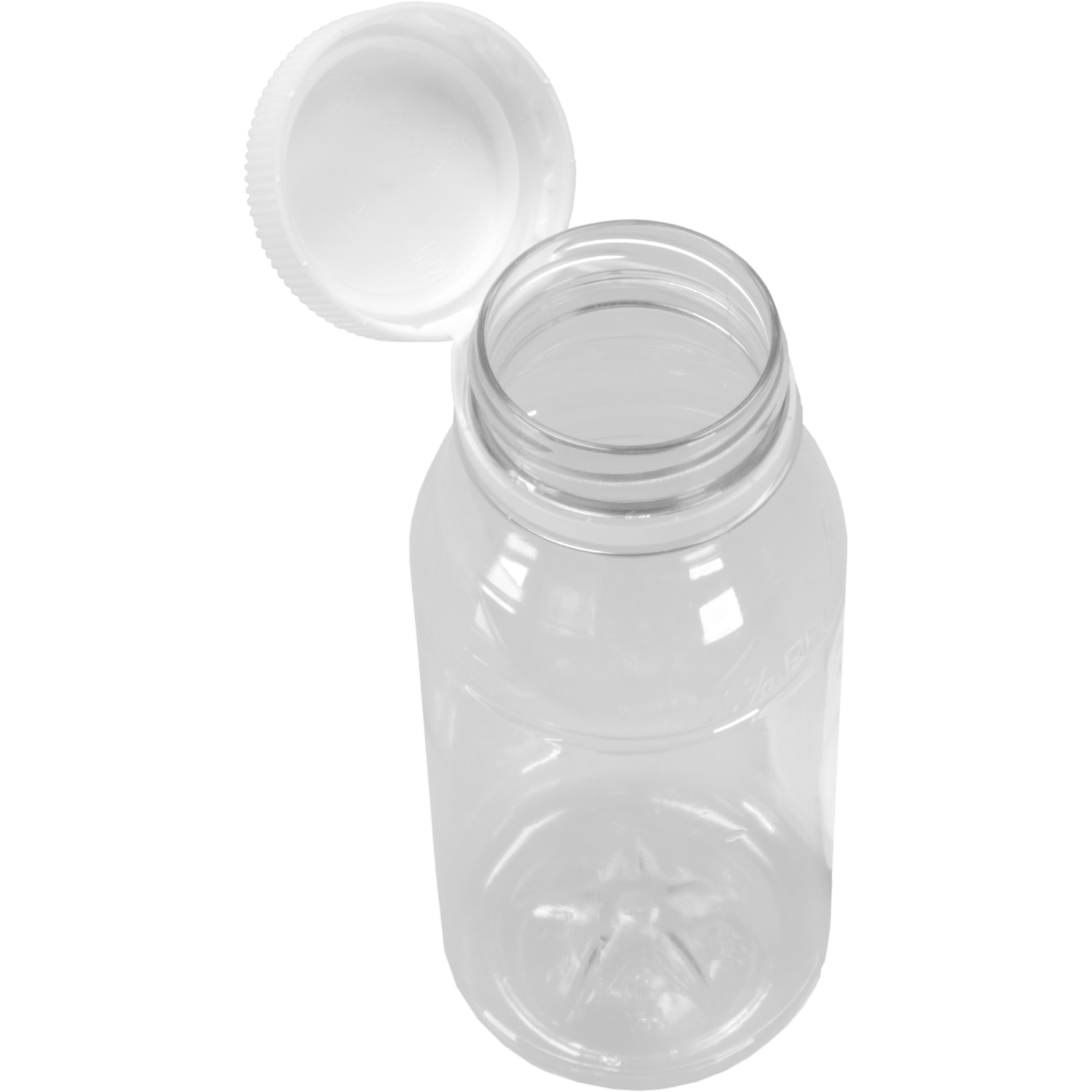 Fles, petfles, Gerecycled PET, met vaste dop, 250ml, transparant/wit 2