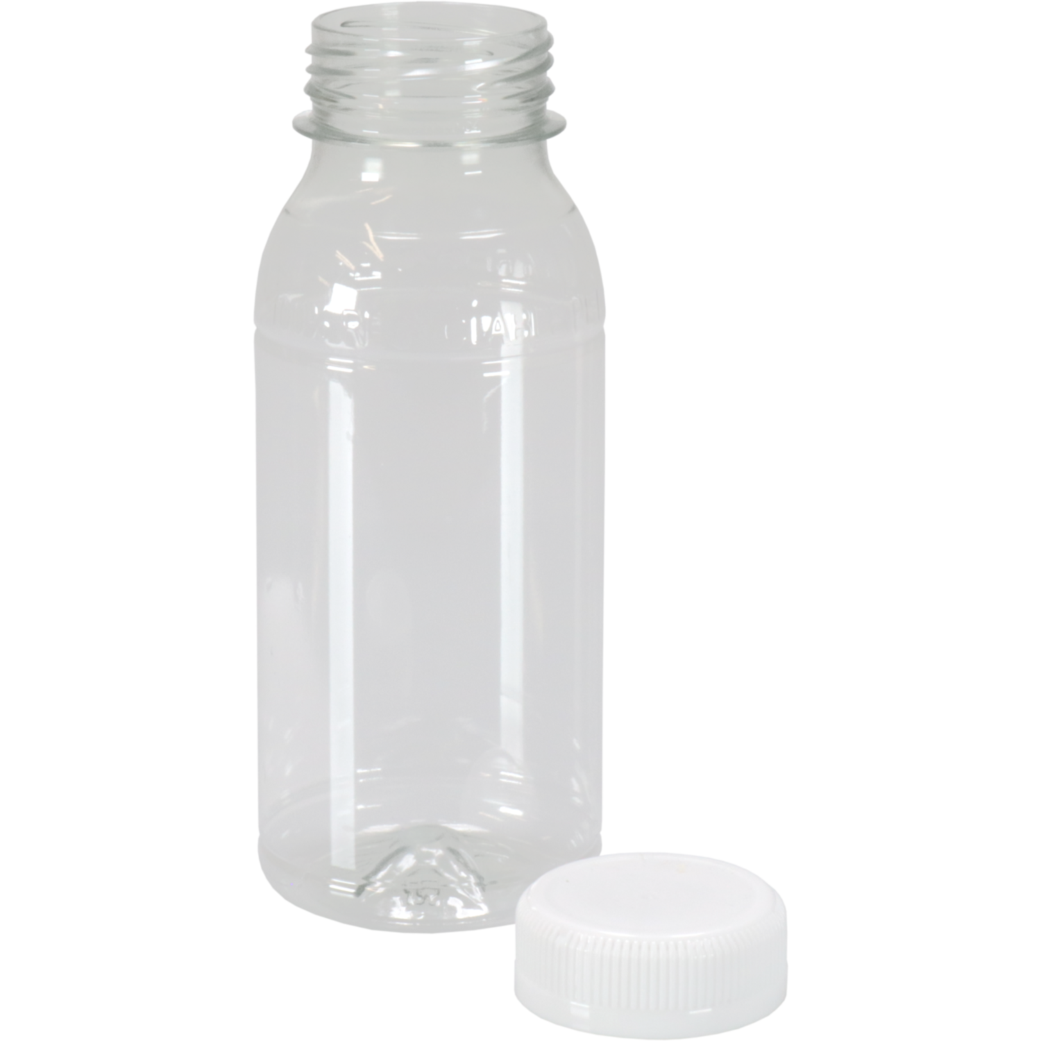 Fles, petfles, Gerecycled PET, met vaste dop, 250ml, transparant/wit 3