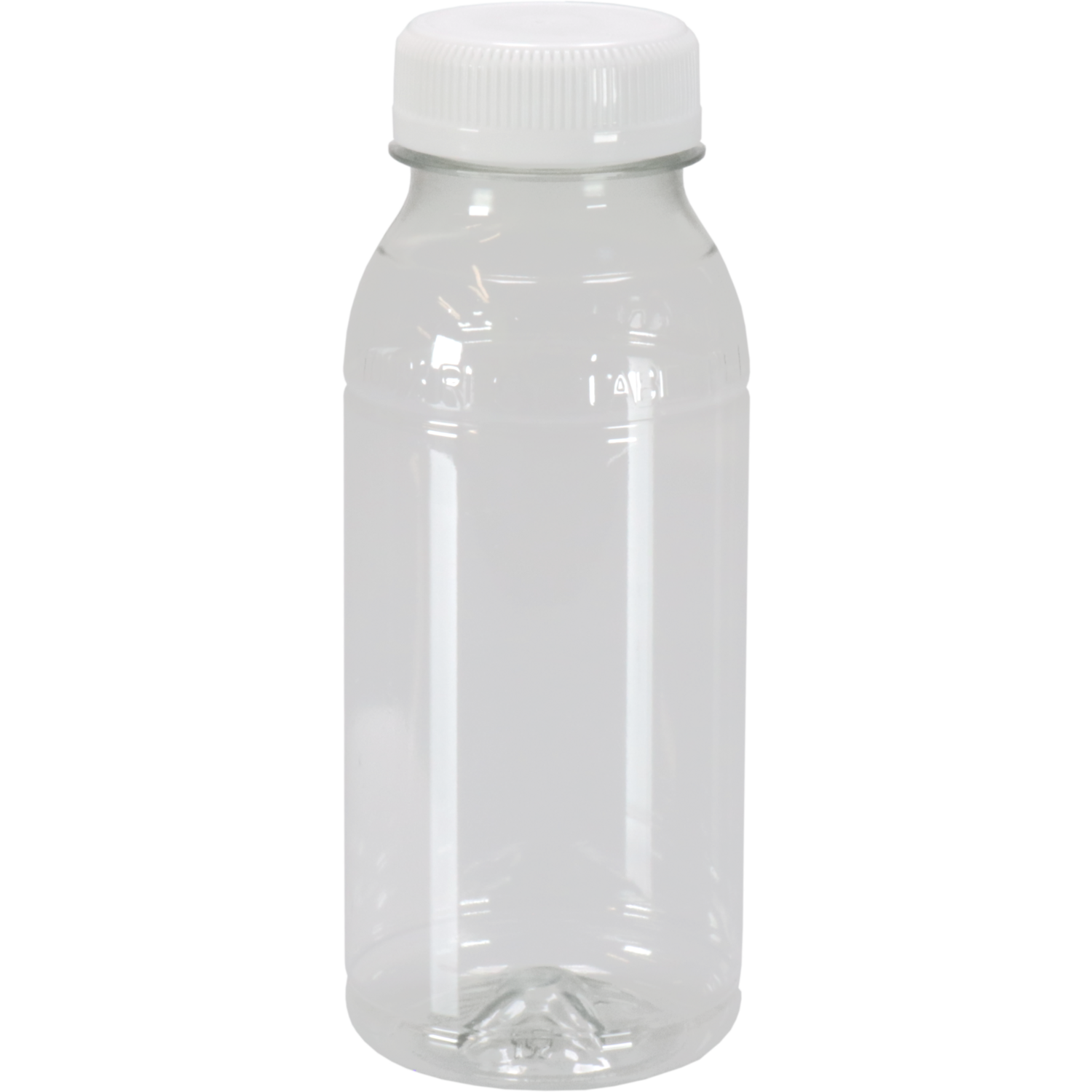 Fles, petfles, Gerecycled PET, met vaste dop, 250ml, transparant/wit 4
