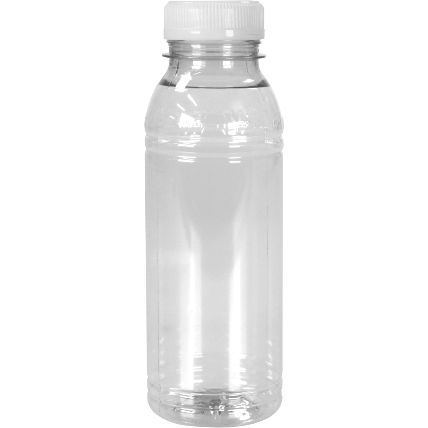 Fles, petfles, Gerecycled PET, met vaste dop, 330ml, transparant/wit 3